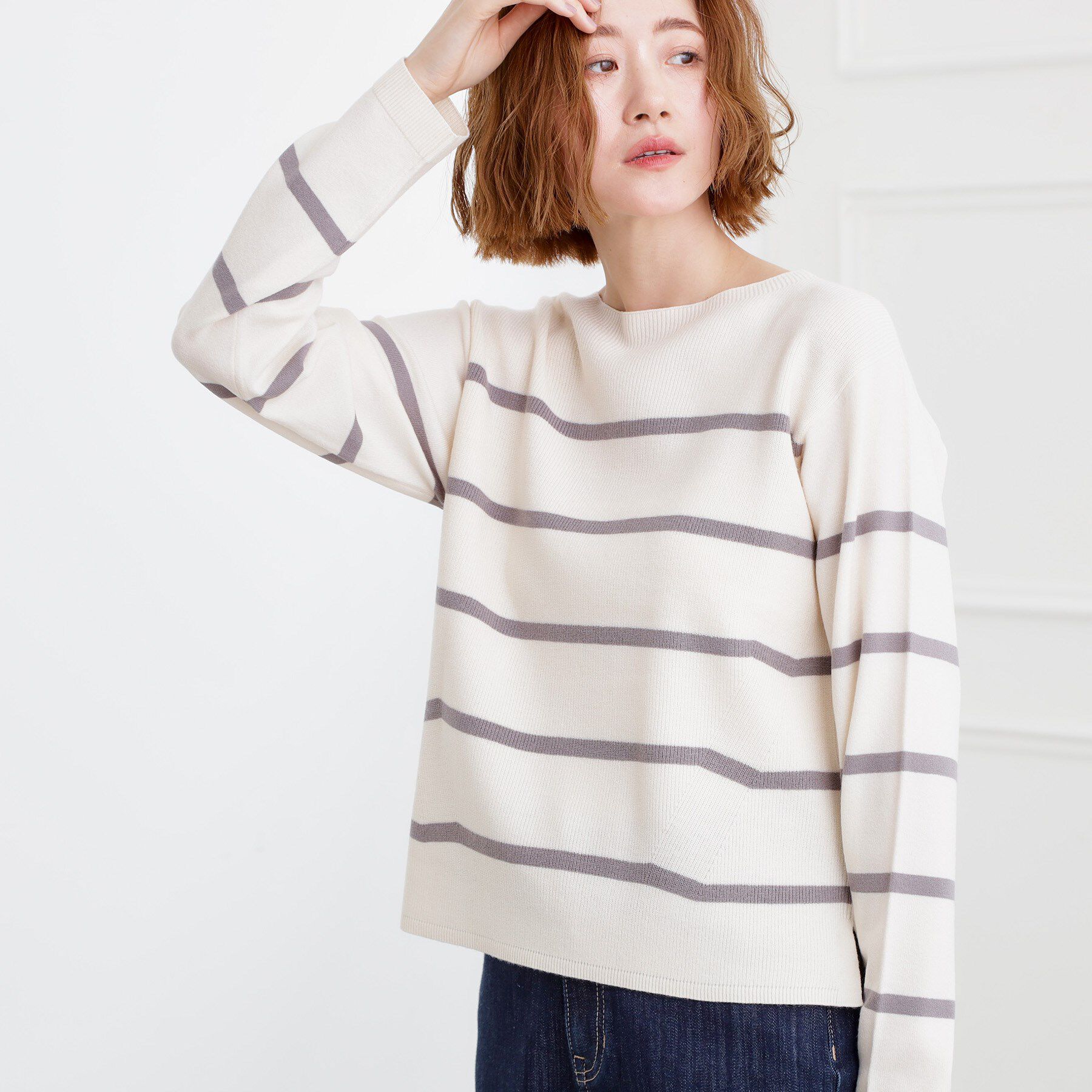 grove「高評価！【洗濯機OK】ベーシックニット【毛玉軽減】」|ニット・セーター|オフボーダー(303