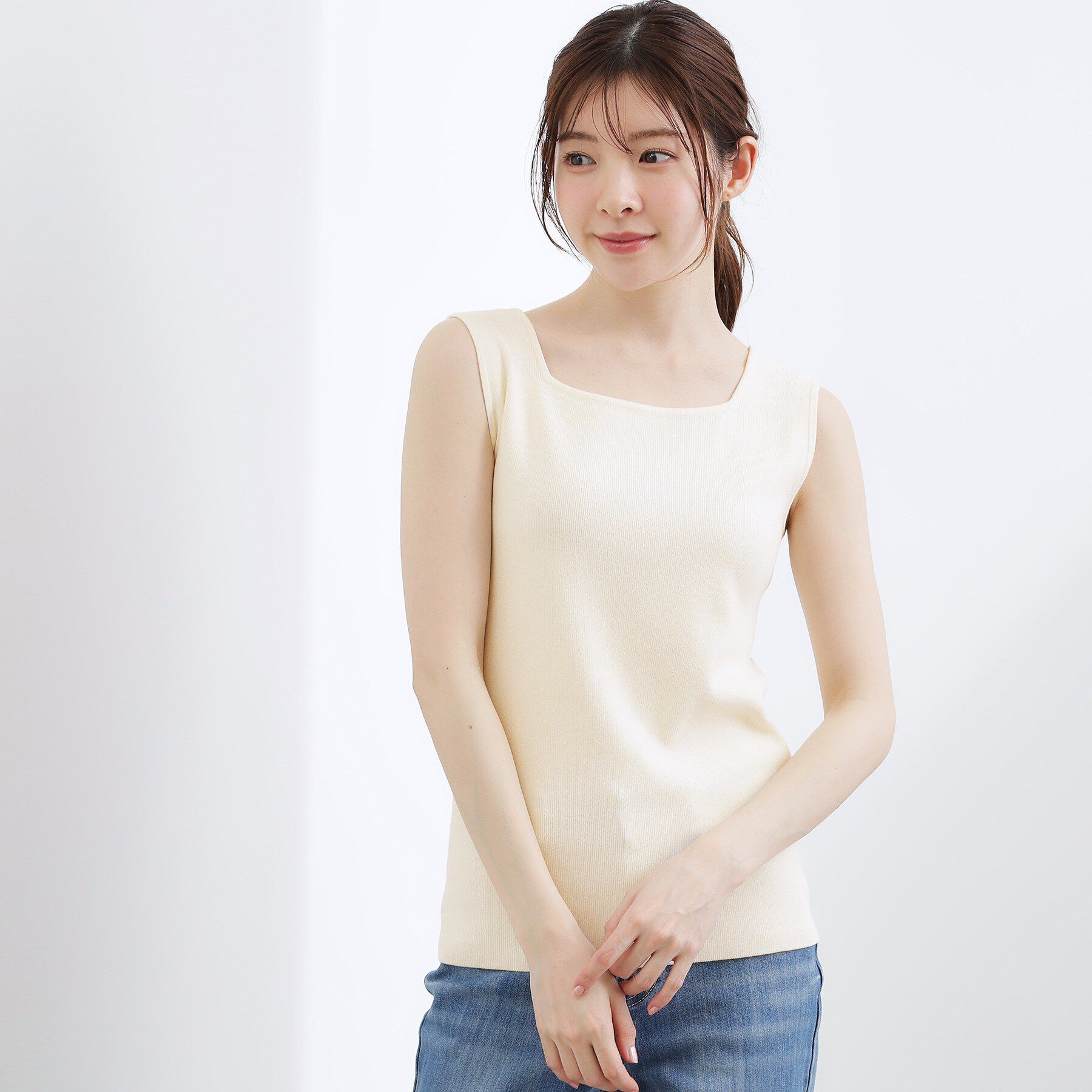 grove「2WAYスクエアニットタンク」|キャミソール|