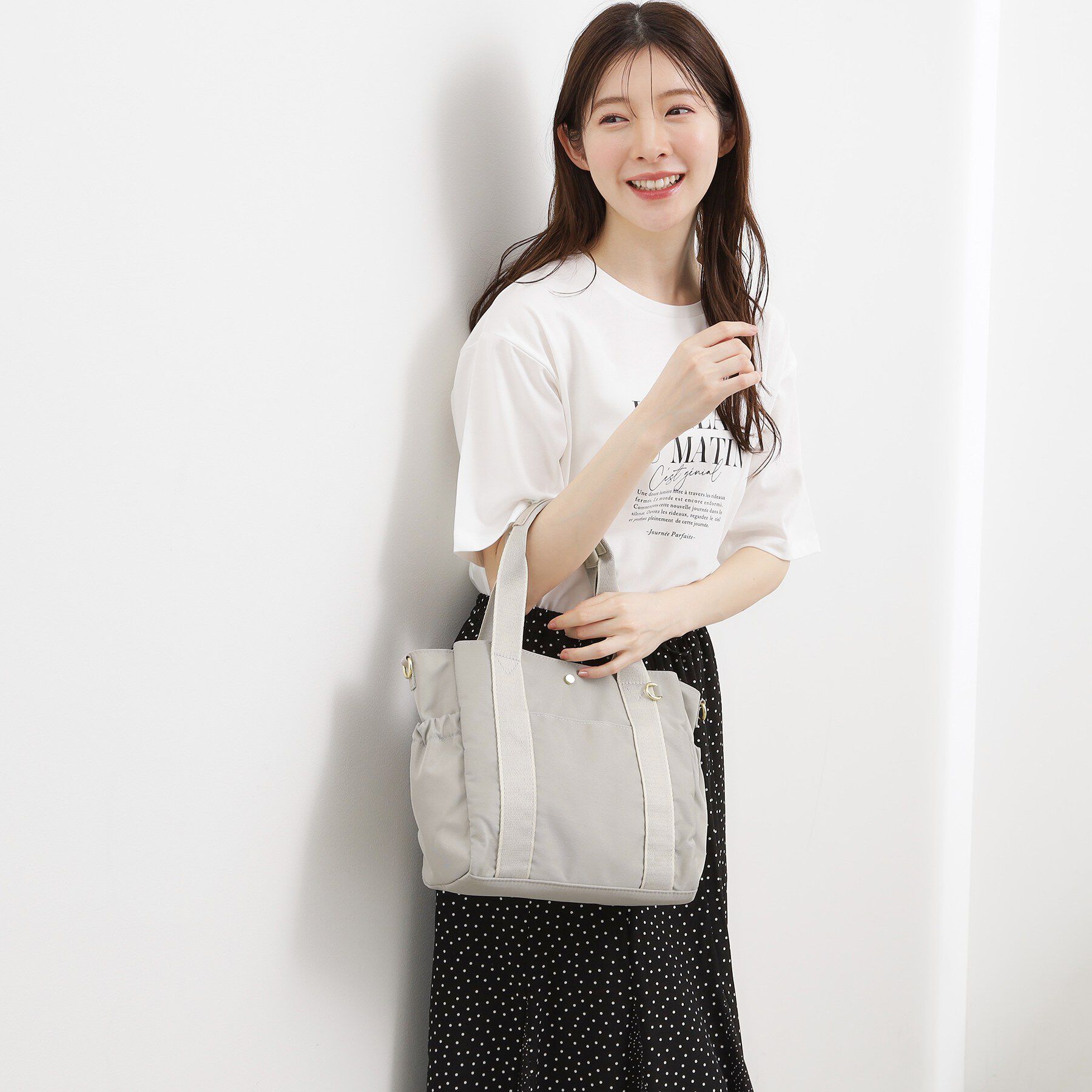 grove「【撥水】ギャザーラインテープ2WAYトート」|トートバッグ|