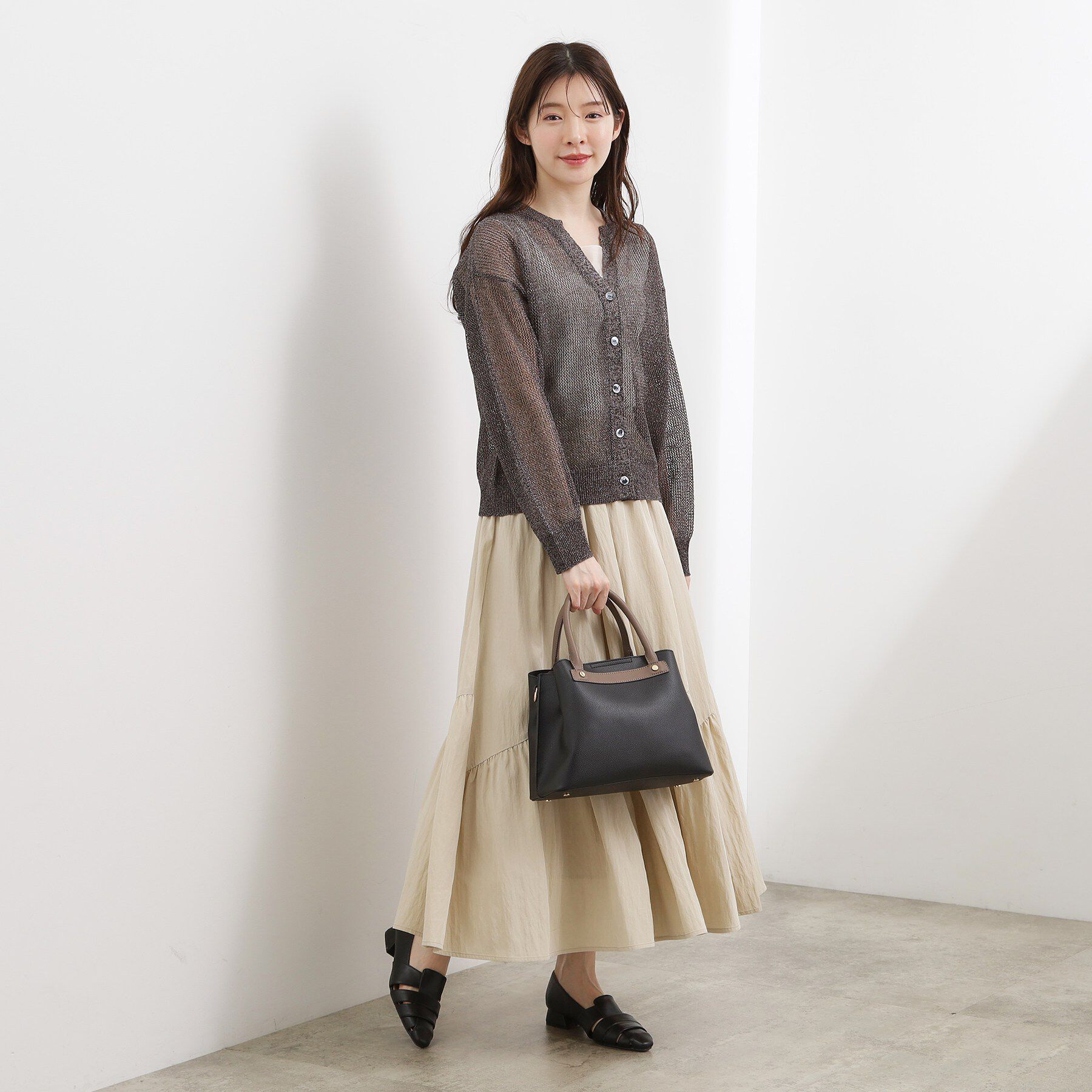 grove「スタッズ中仕切り2WAYトート」|トートバッグ|