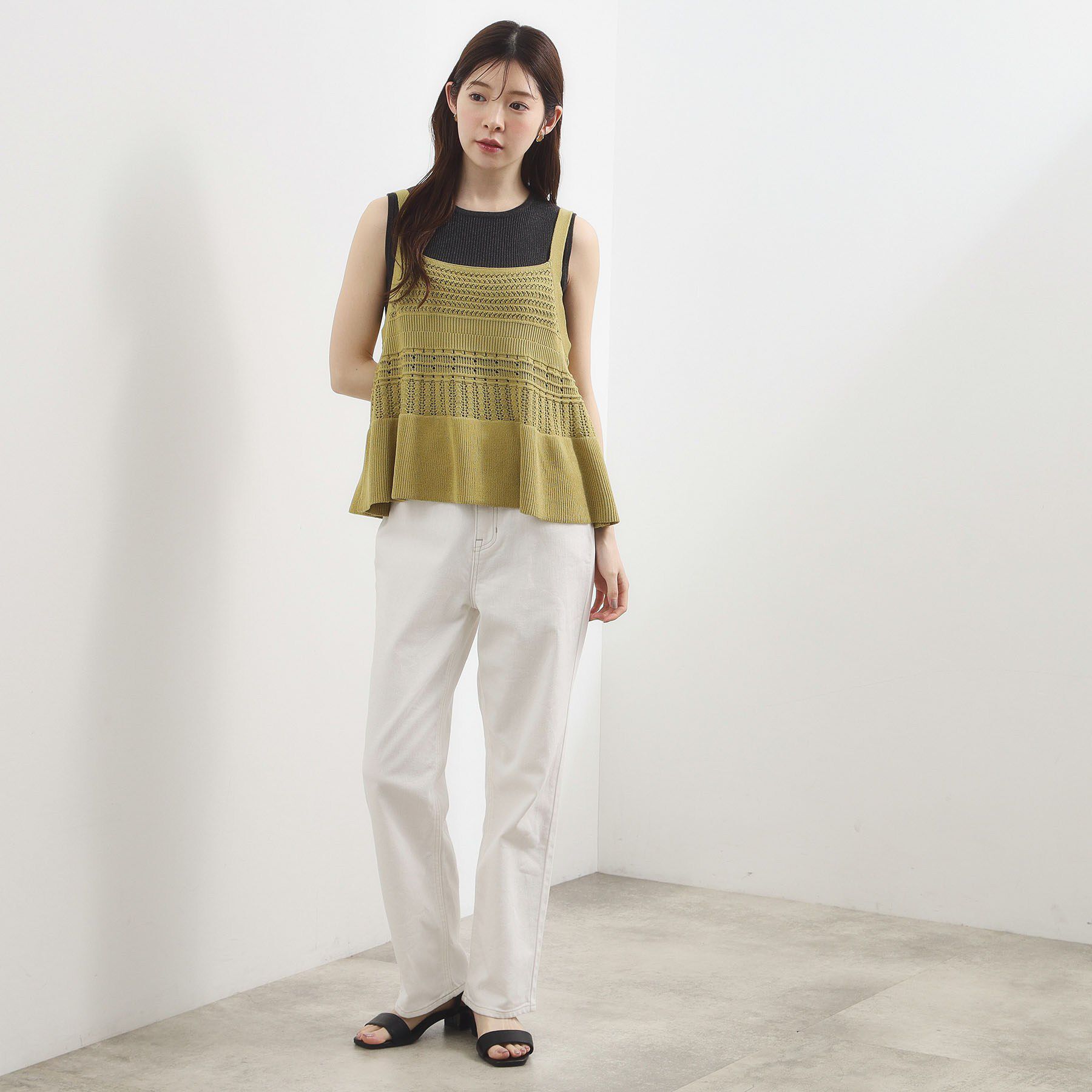 grove「透かし編み切替ニットビスチェ&times;ブラウスセット」|その他|