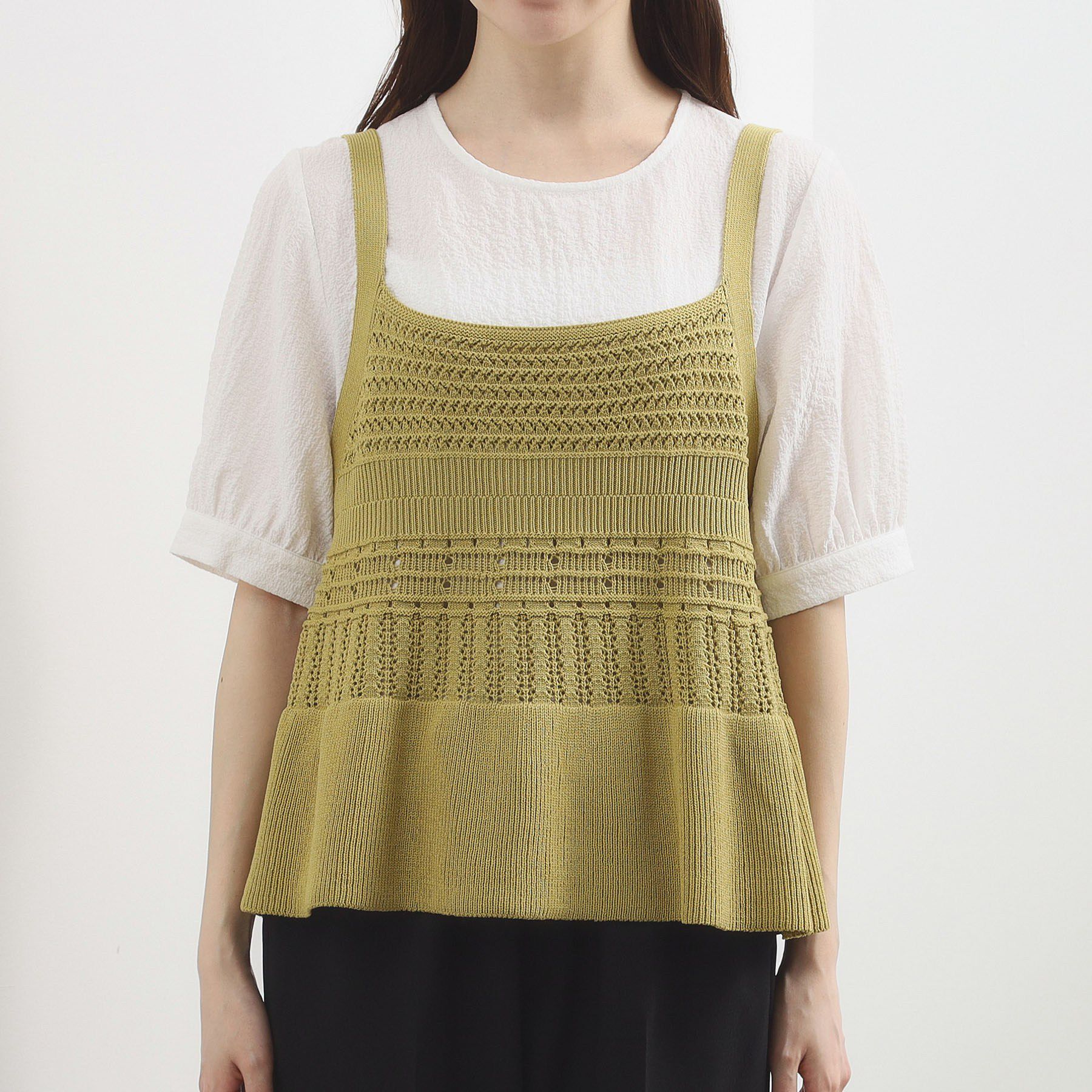 grove「透かし編み切替ニットビスチェ&times;ブラウスセット」|その他|
