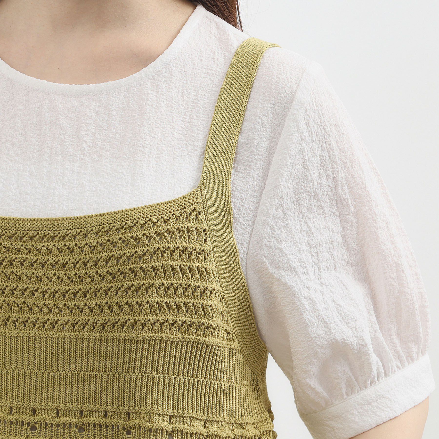 grove「透かし編み切替ニットビスチェ&times;ブラウスセット」|その他|