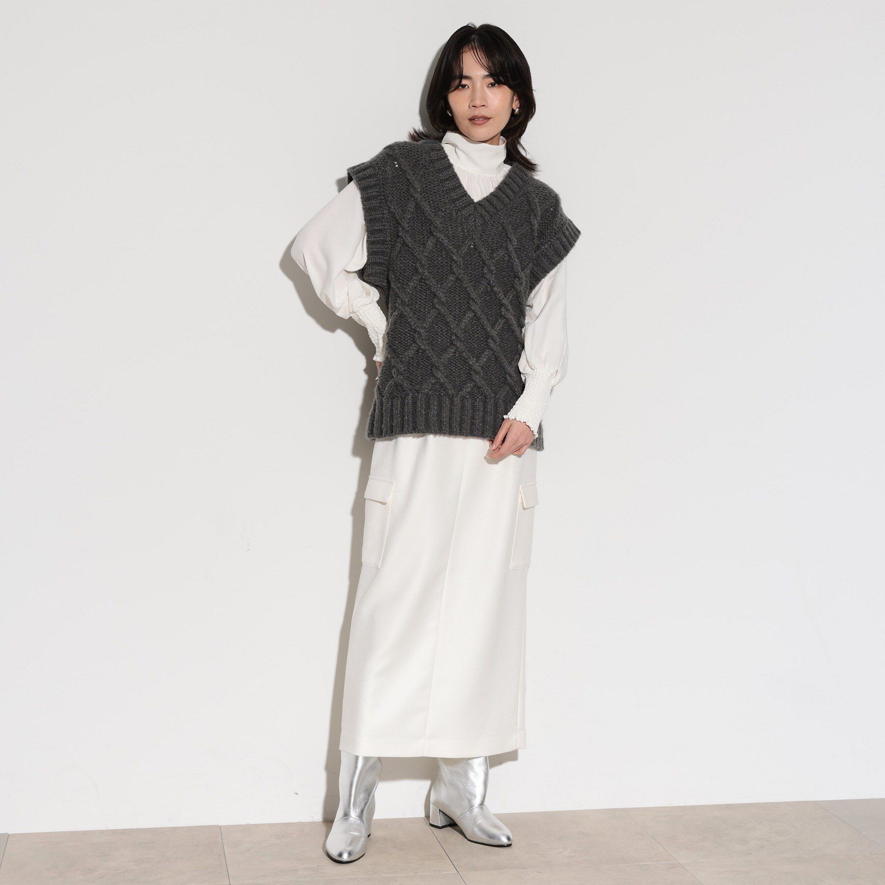 GALLEST「サスペンダー付きワークタイトスカート」|スカート|