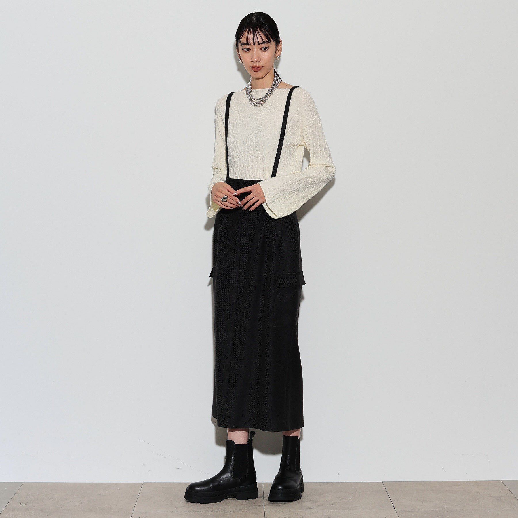 GALLEST「サスペンダー付きワークタイトスカート」|スカート|