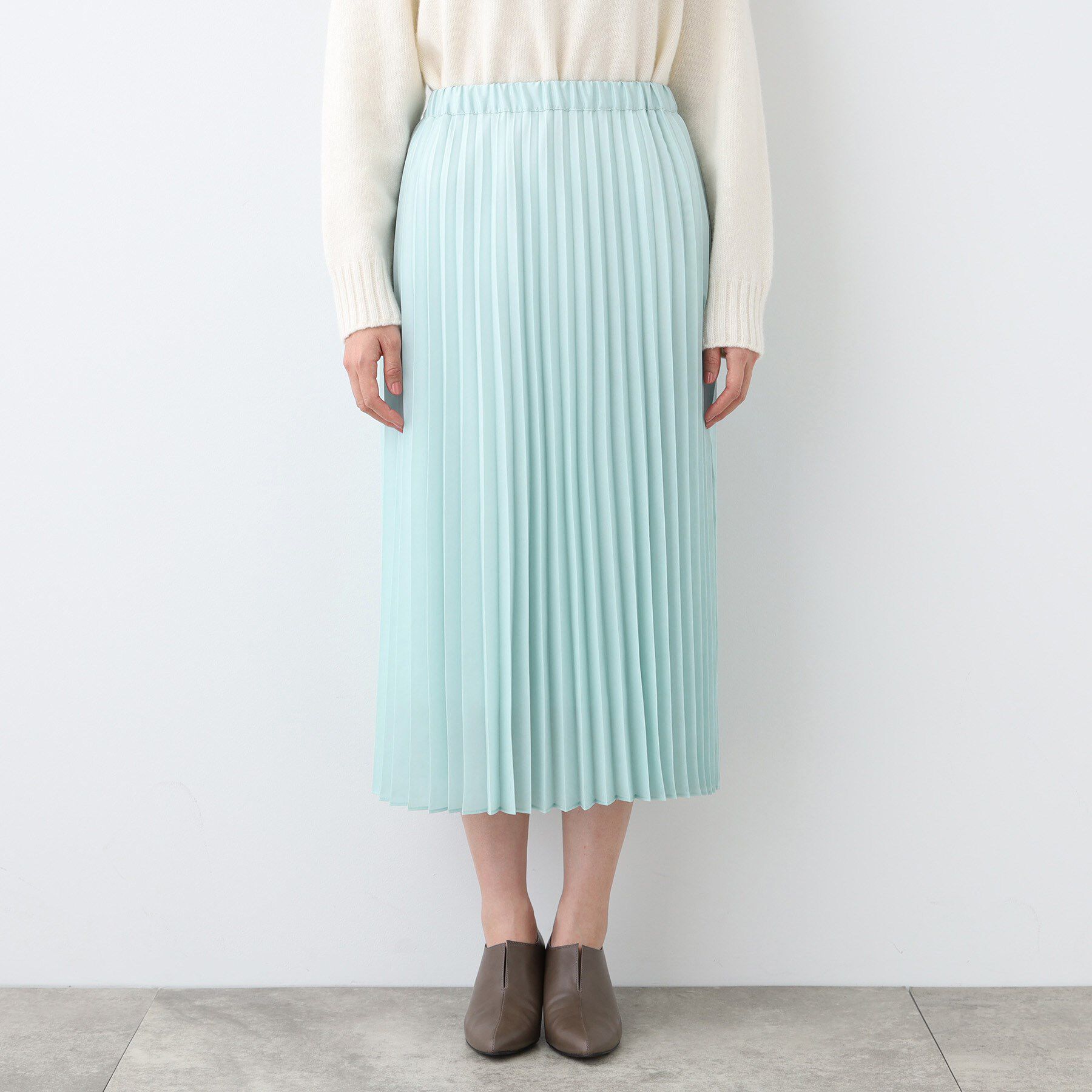 INDIVI「【洗える／ウエストゴム】アコーディオン調プリーツスカート」|スカート|