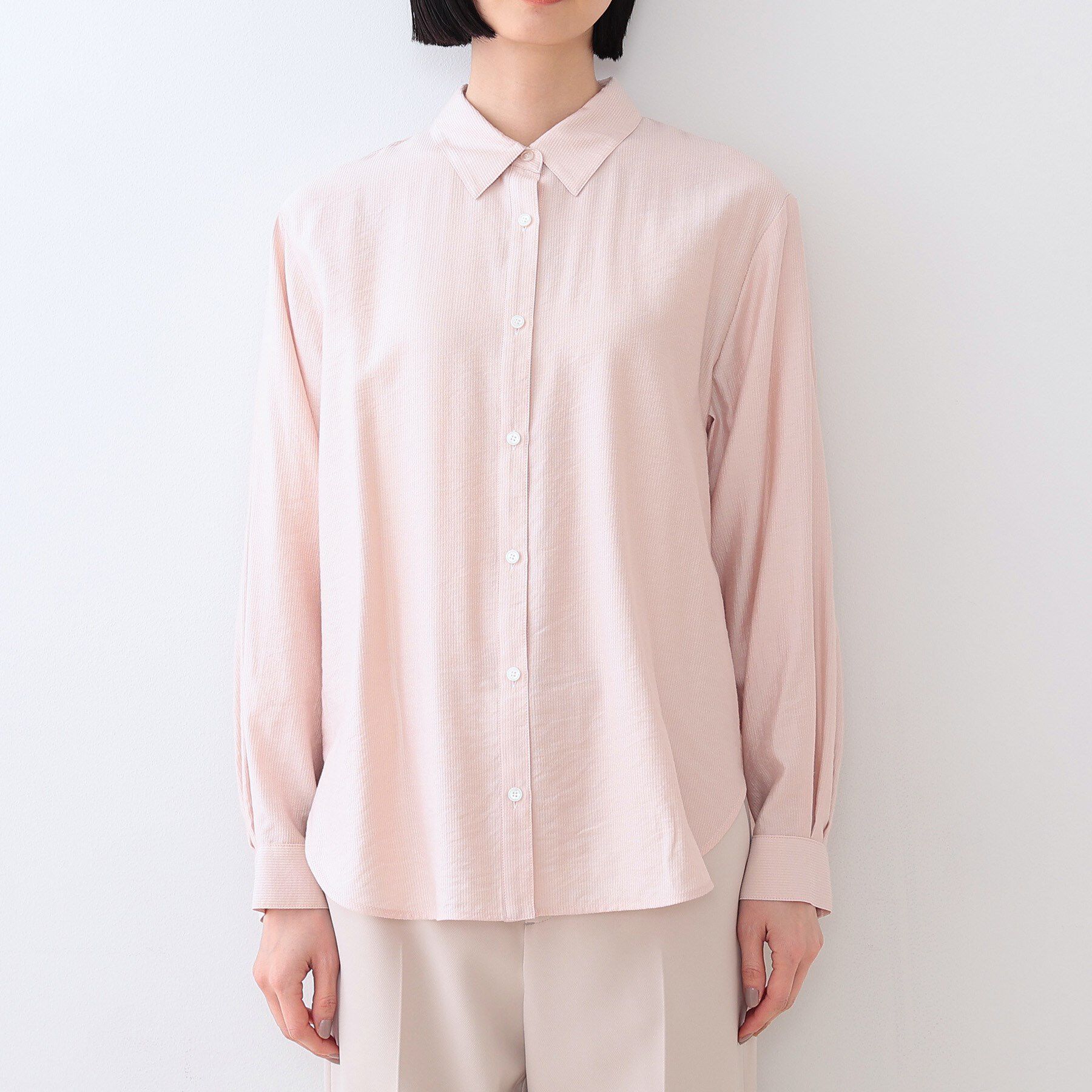 INDIVI「【洗える／シアー】ドビーストライプシャツ」|シャツ・ブラウス|