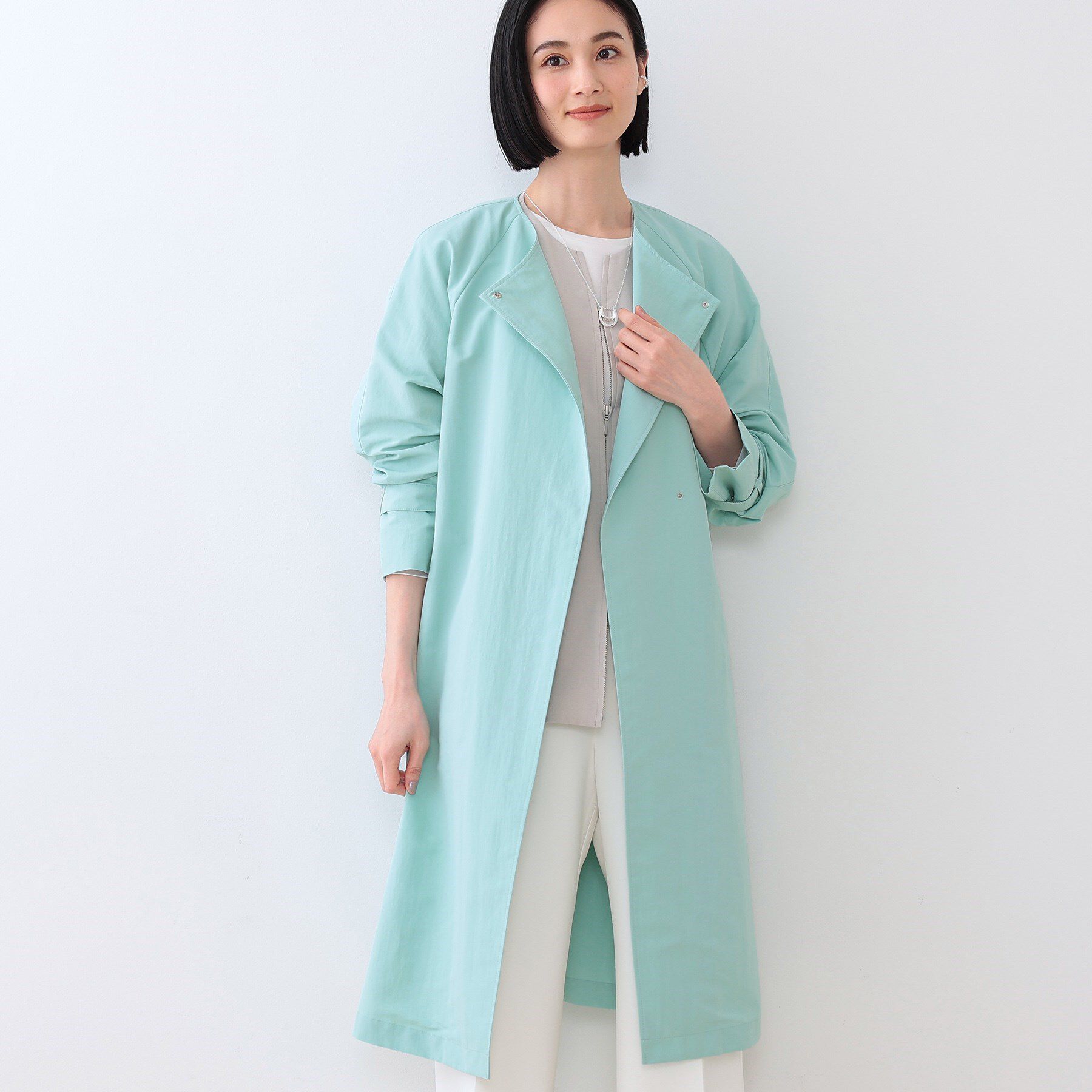 INDIVI「【撥水／UVケア／軽量】トレンチ風ロングコート」|トレンチコート|