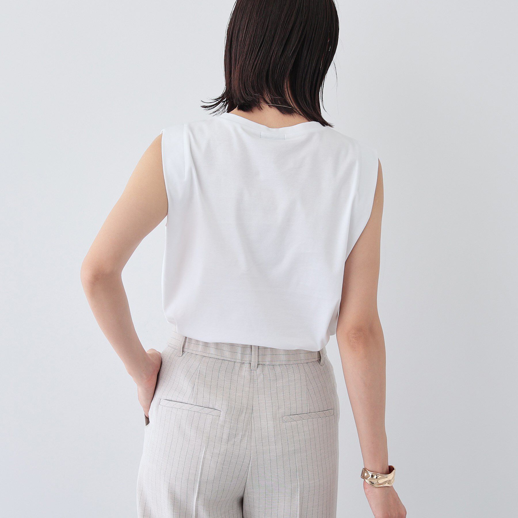 INDIVI「【洗える】きれいめノースリーブトップス」|Tシャツ・カットソー|