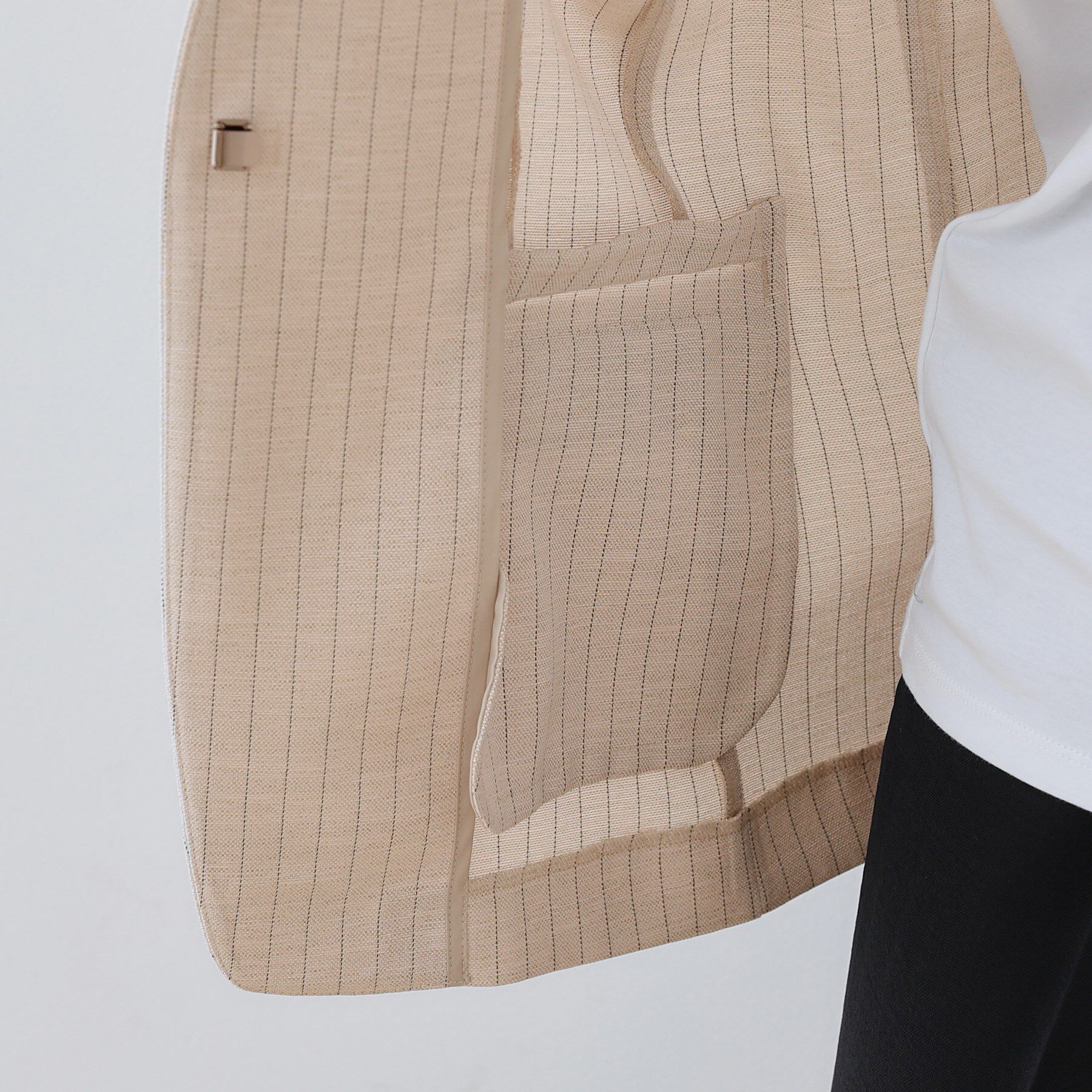 INDIVI「【こなれSETUP】リネンライクノーカラージャケット」|ノーカラージャケット|