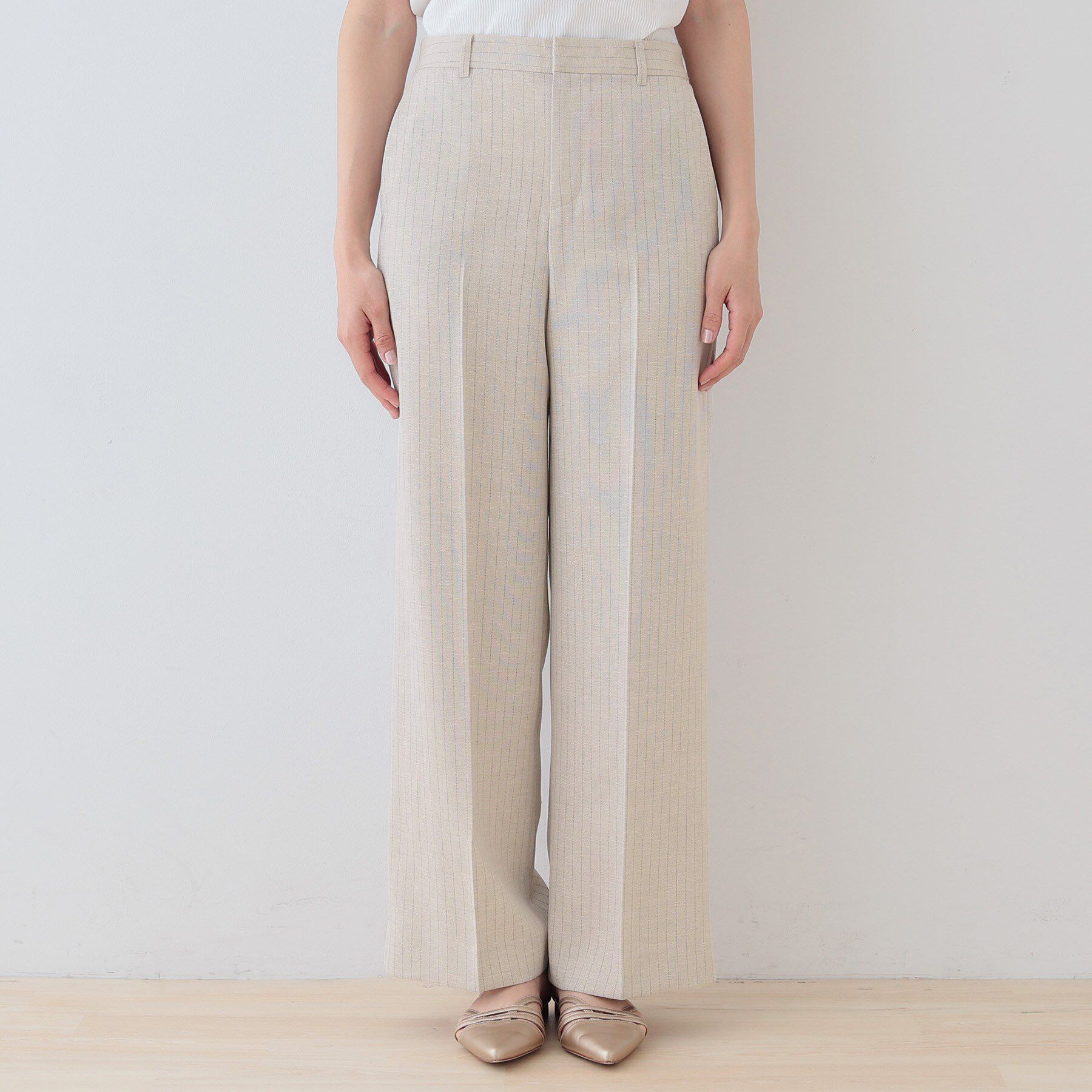 INDIVI「【こなれSETUP】リネンライクワイドパンツ」|その他|