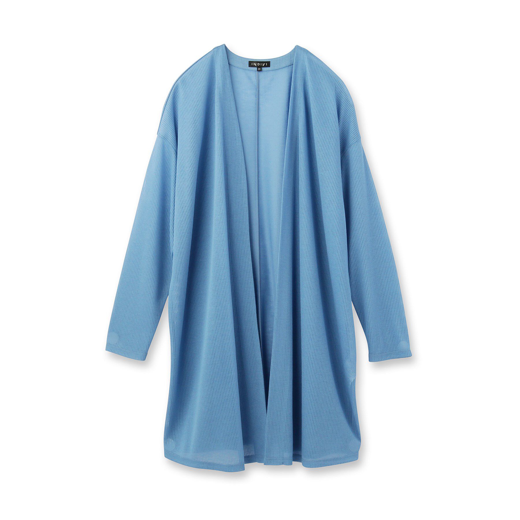 INDIVI「【洗える／シアーストライプ】ロング丈着流しカーディガン」|カーディガン|