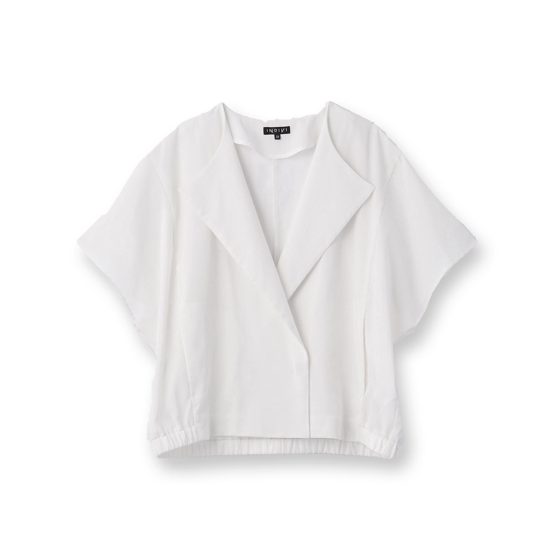 INDIVI「【通気性◎撥水／UVケア】フレンチスリーブ ブラウスライクジャケット」|テーラードジャケット|