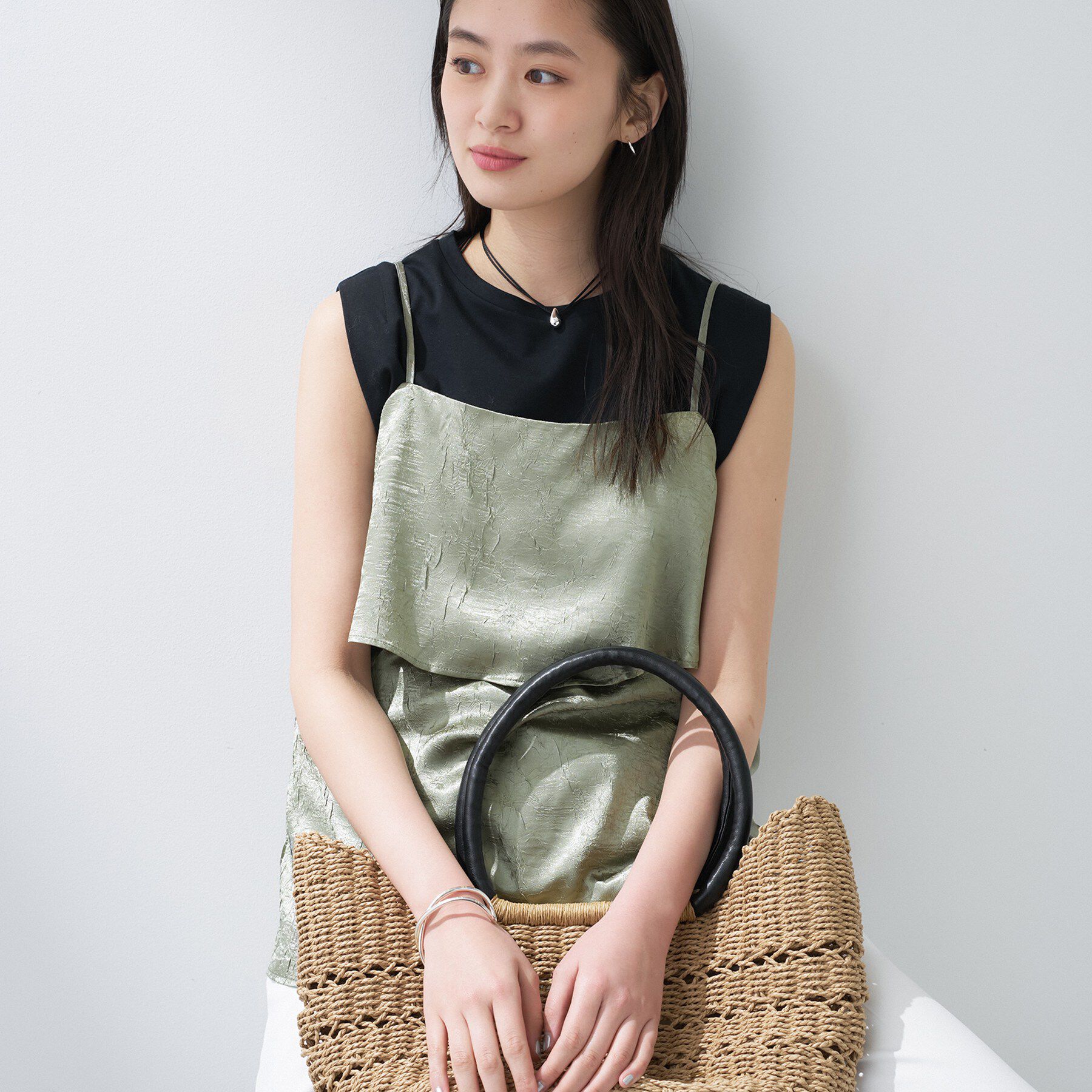 INDIVI「【2点セット／洗える】カセット服 キャミ＆ブラウス セットトップス」|その他|