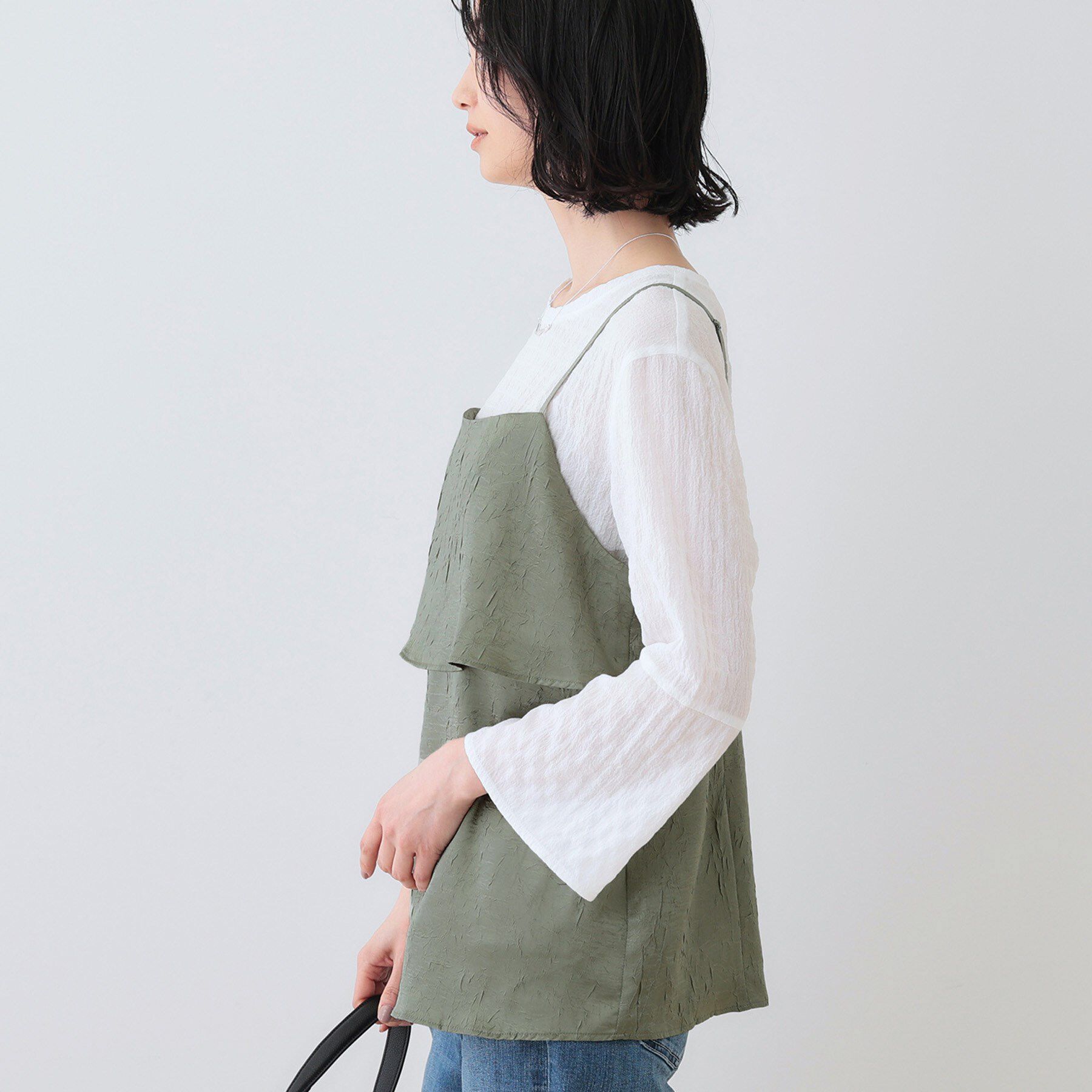 INDIVI「【2点セット／洗える】カセット服 キャミ＆ブラウス セットトップス」|その他|