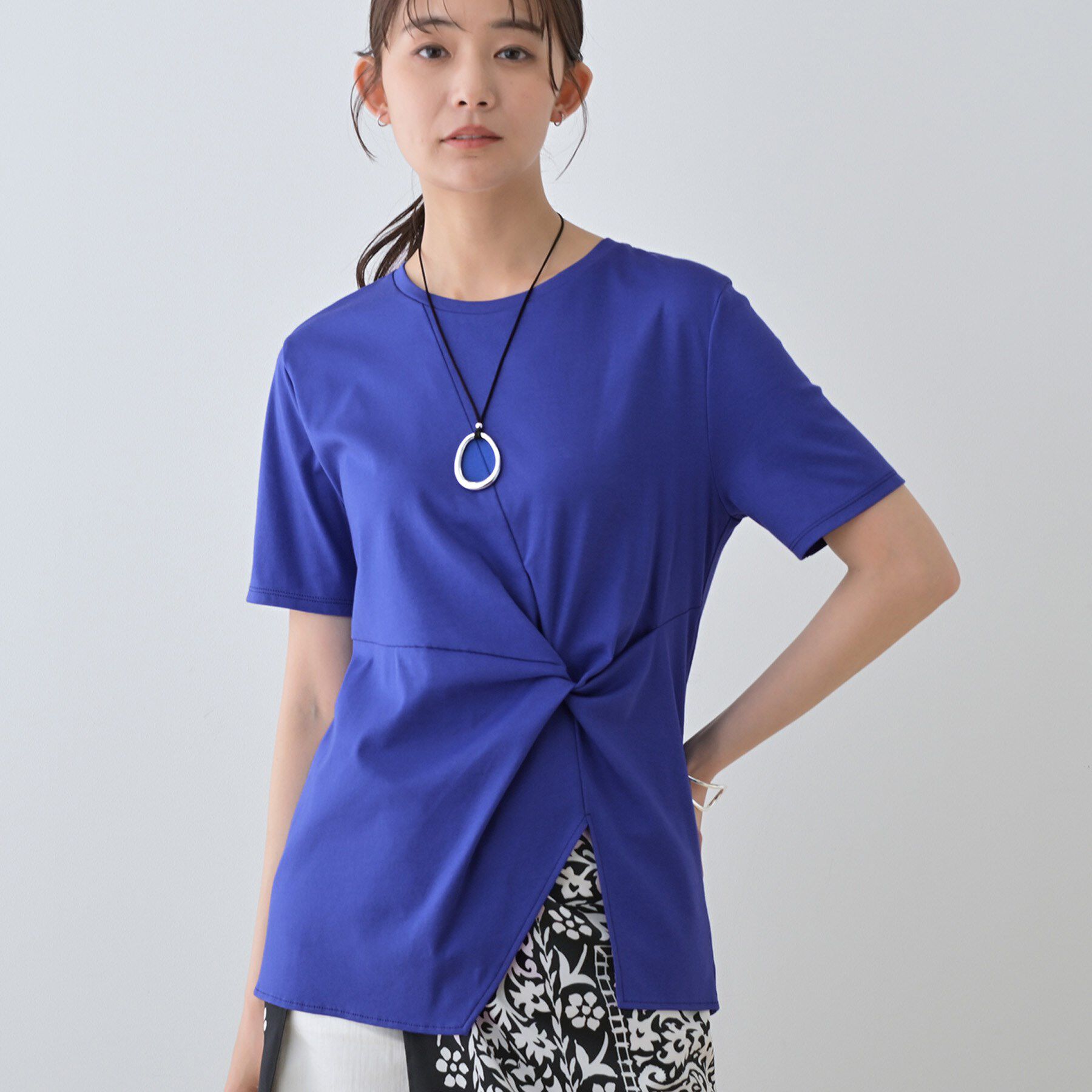 INDIVI「【洗える】ねじりデザインTシャツ」|Tシャツ・カットソー|