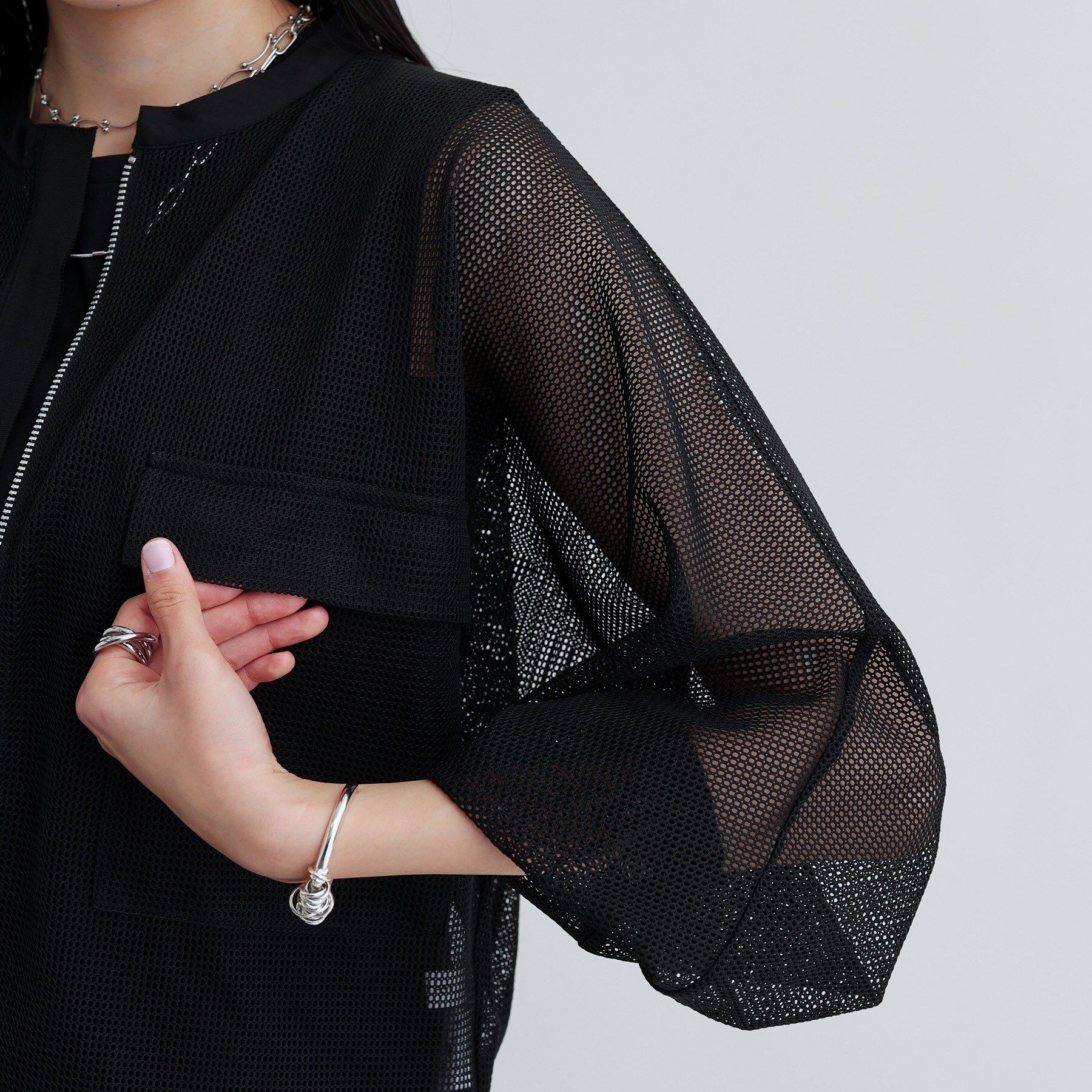 GALLEST「スピンドルメッシュブルゾン」|ブルゾン・スタジャン|