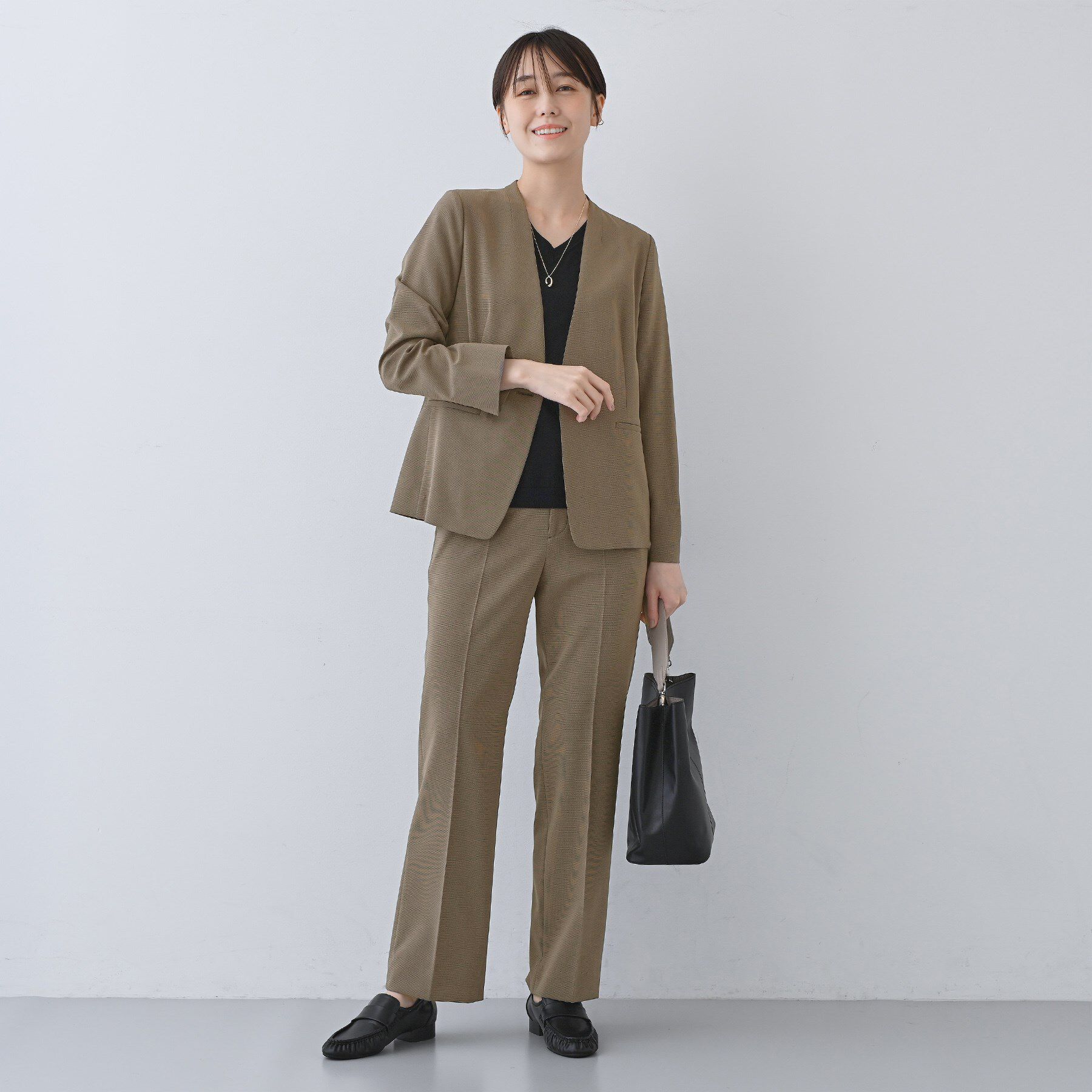 INDIVI「【洗える／夏スーツ】ミニ千鳥柄ストレートパンツ」|その他|