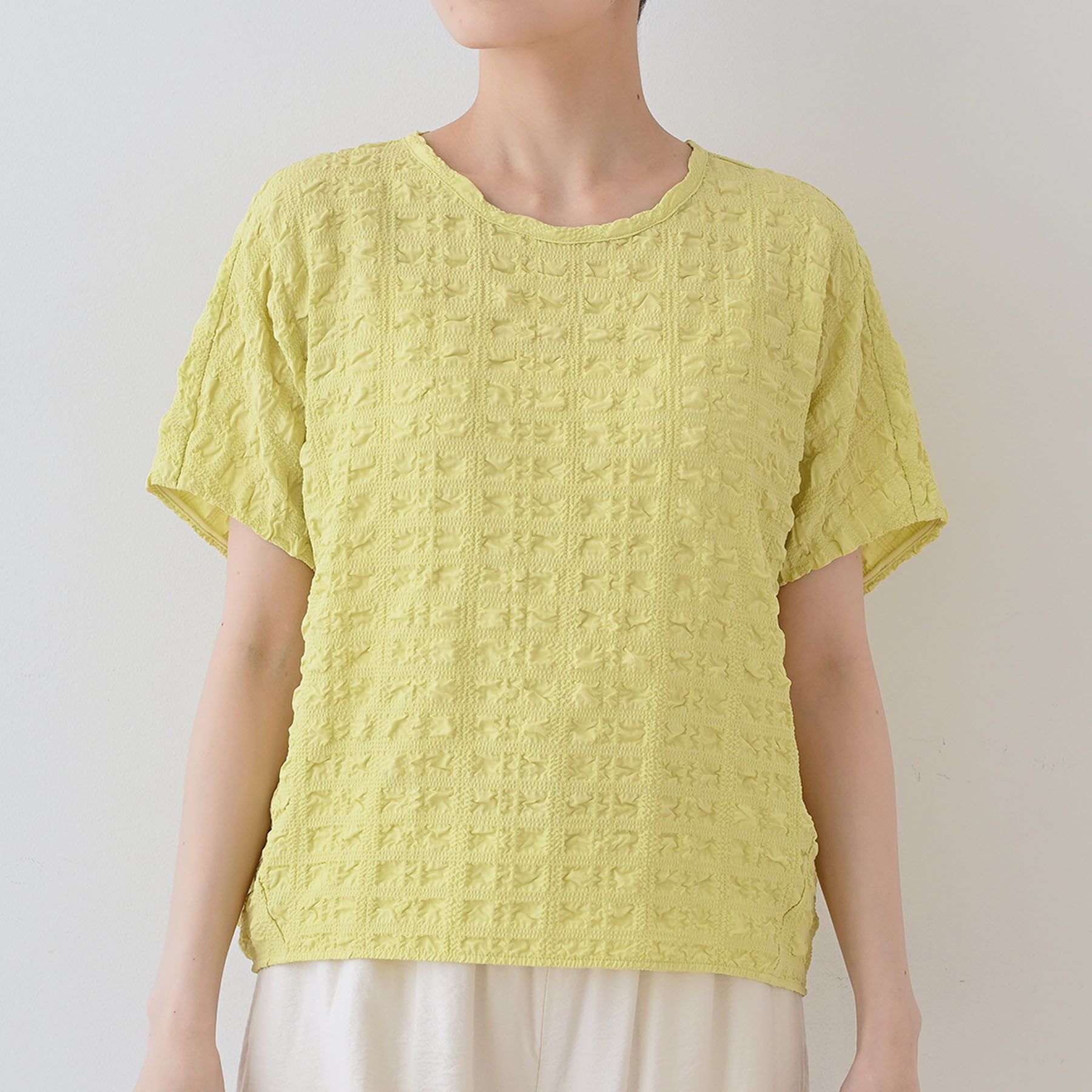 INDIVI「【洗える／凹凸素材／UVケア】コンパクトトップス」|Tシャツ・カットソー|