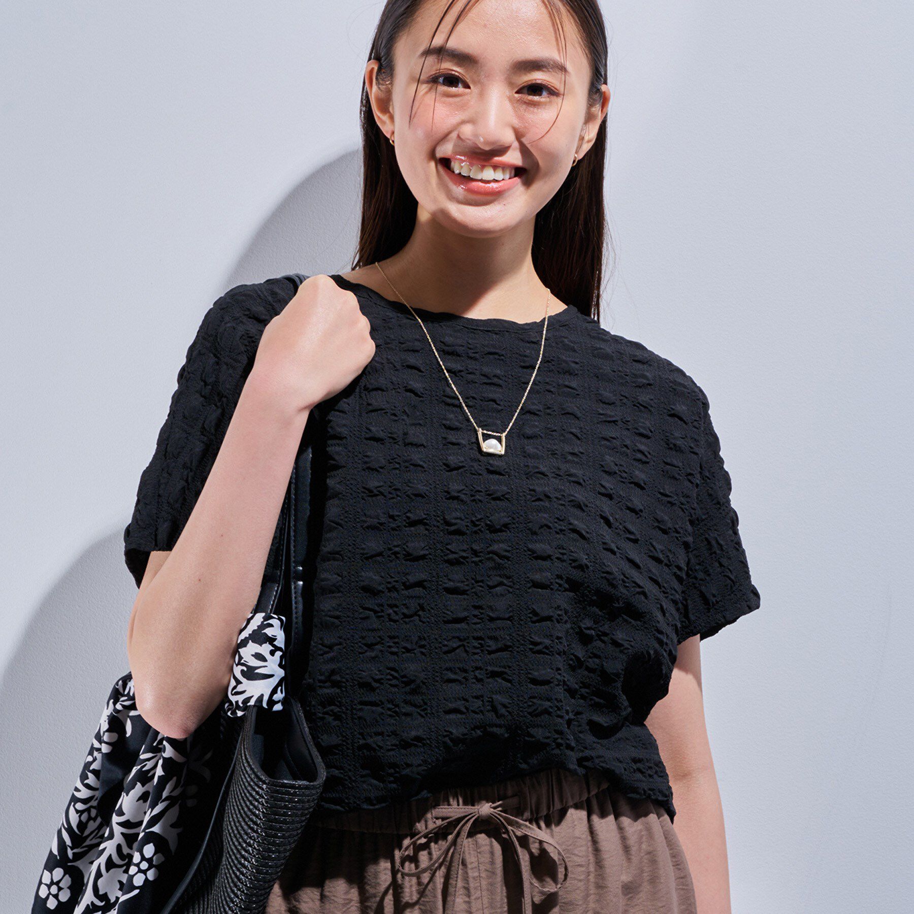 INDIVI「【洗える／凹凸素材／UVケア】コンパクトトップス」|Tシャツ・カットソー|