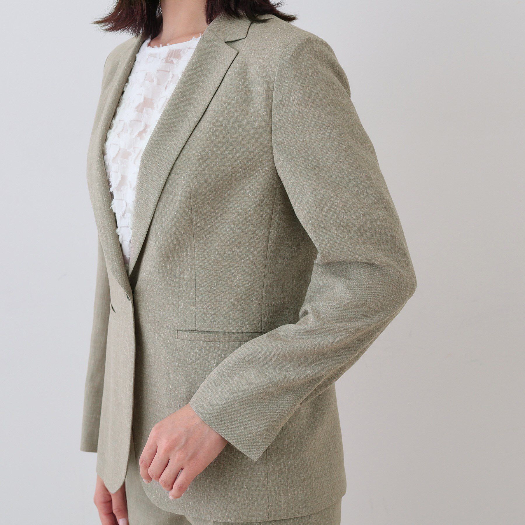 INDIVI「【日本製】リネンライクテーラードジャケット」|テーラードジャケット|