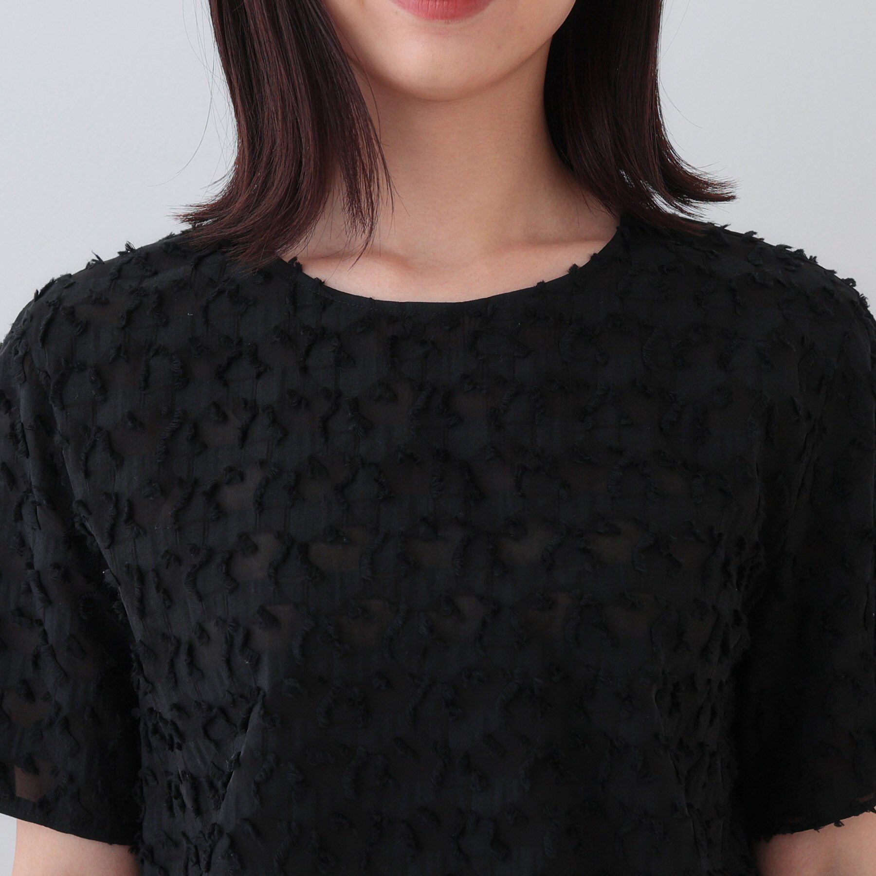 INDIVI「【日本製／コットン混】ジャカードブラウス」|シャツ・ブラウス|