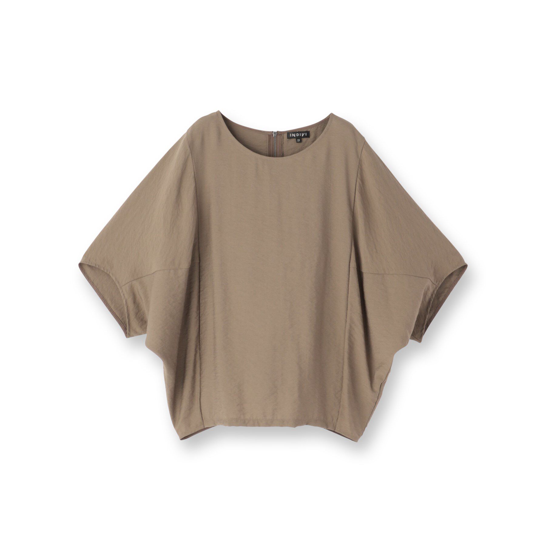 INDIVI「【洗える／5分袖／UVケア／SETUP可能】モモンガスリーブブラウス」|シャツ・ブラウス|
