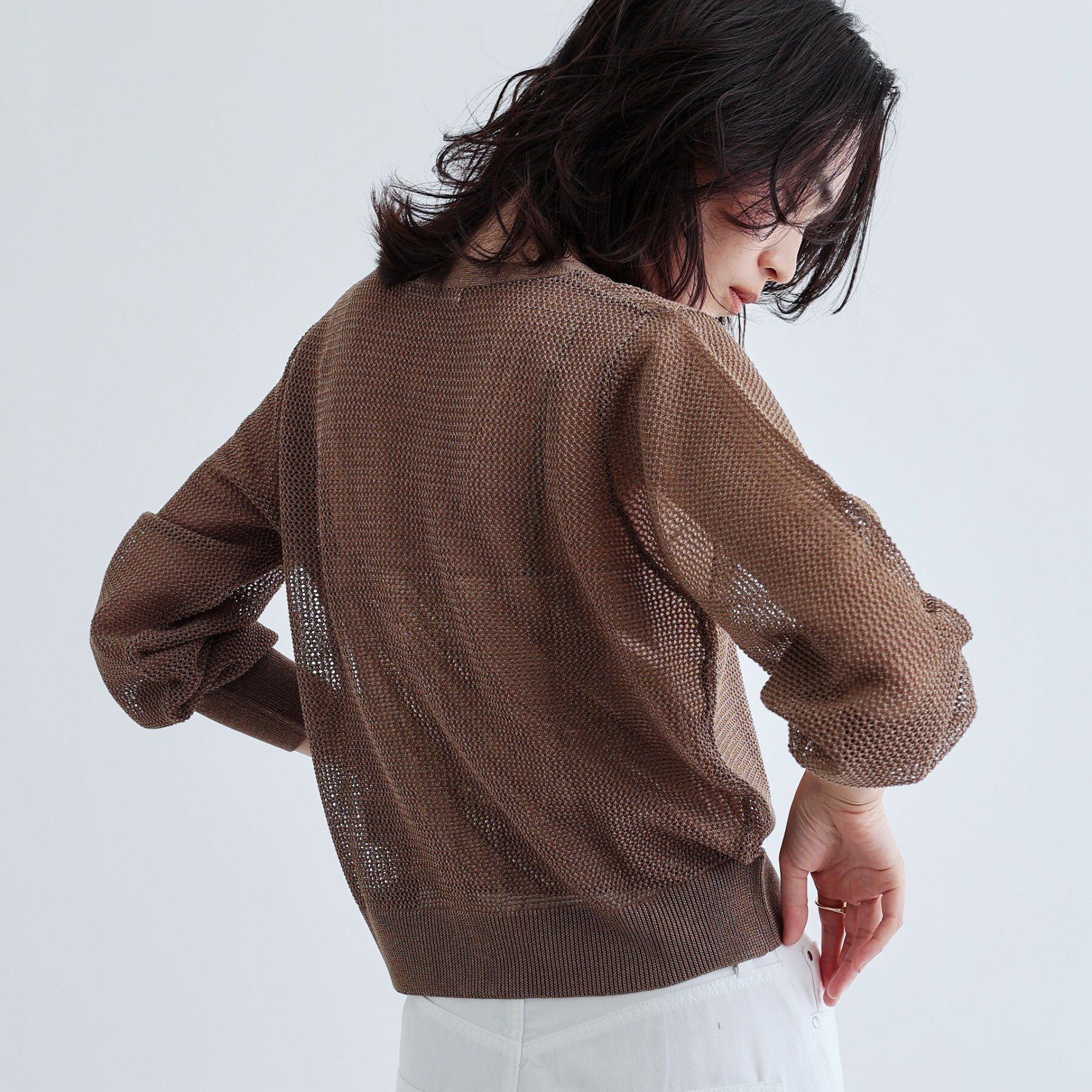 GALLEST「【再入荷】メッシュジップカーディガン」|カーディガン|