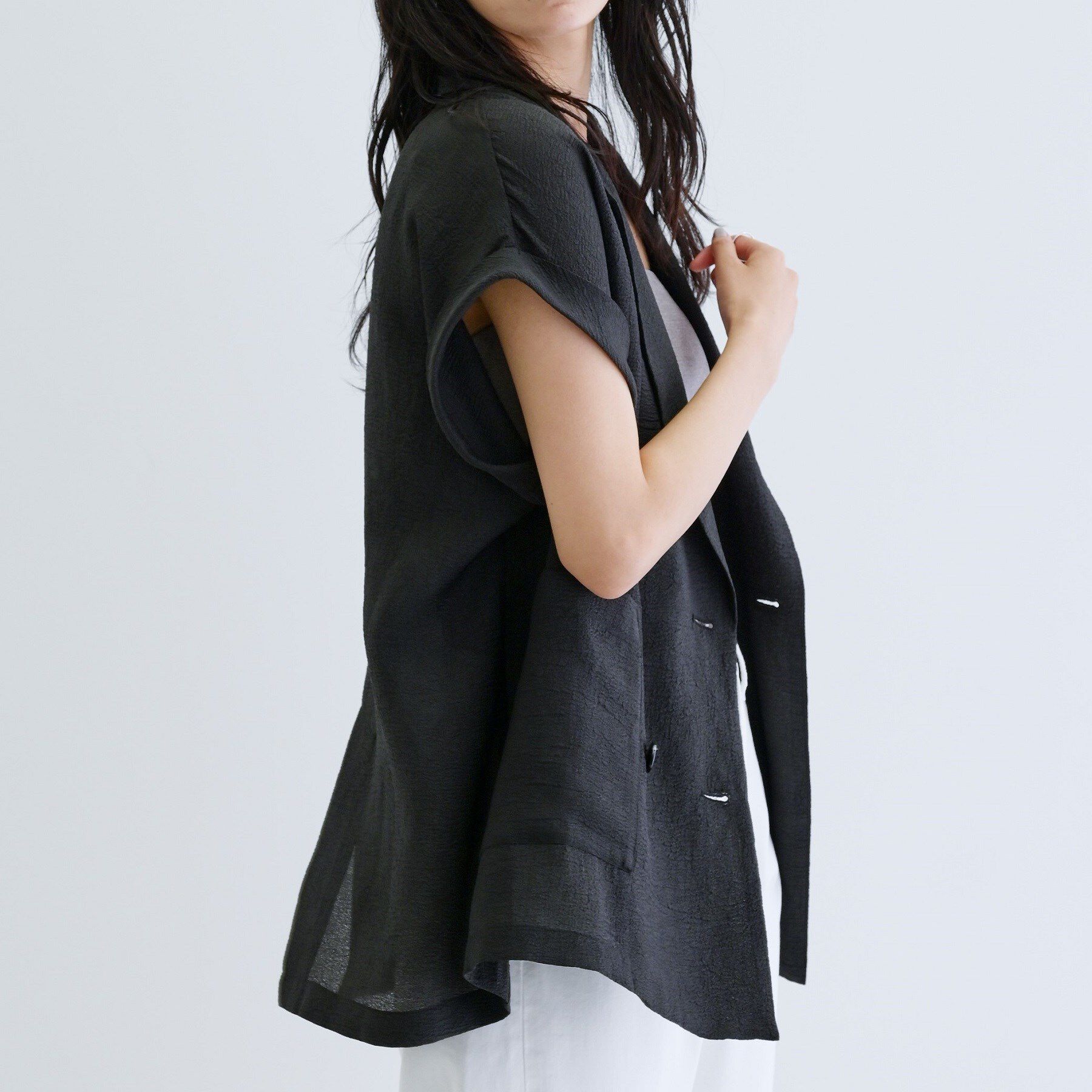 GALLEST「ワッシャー半袖シャツジャケット」|テーラードジャケット|