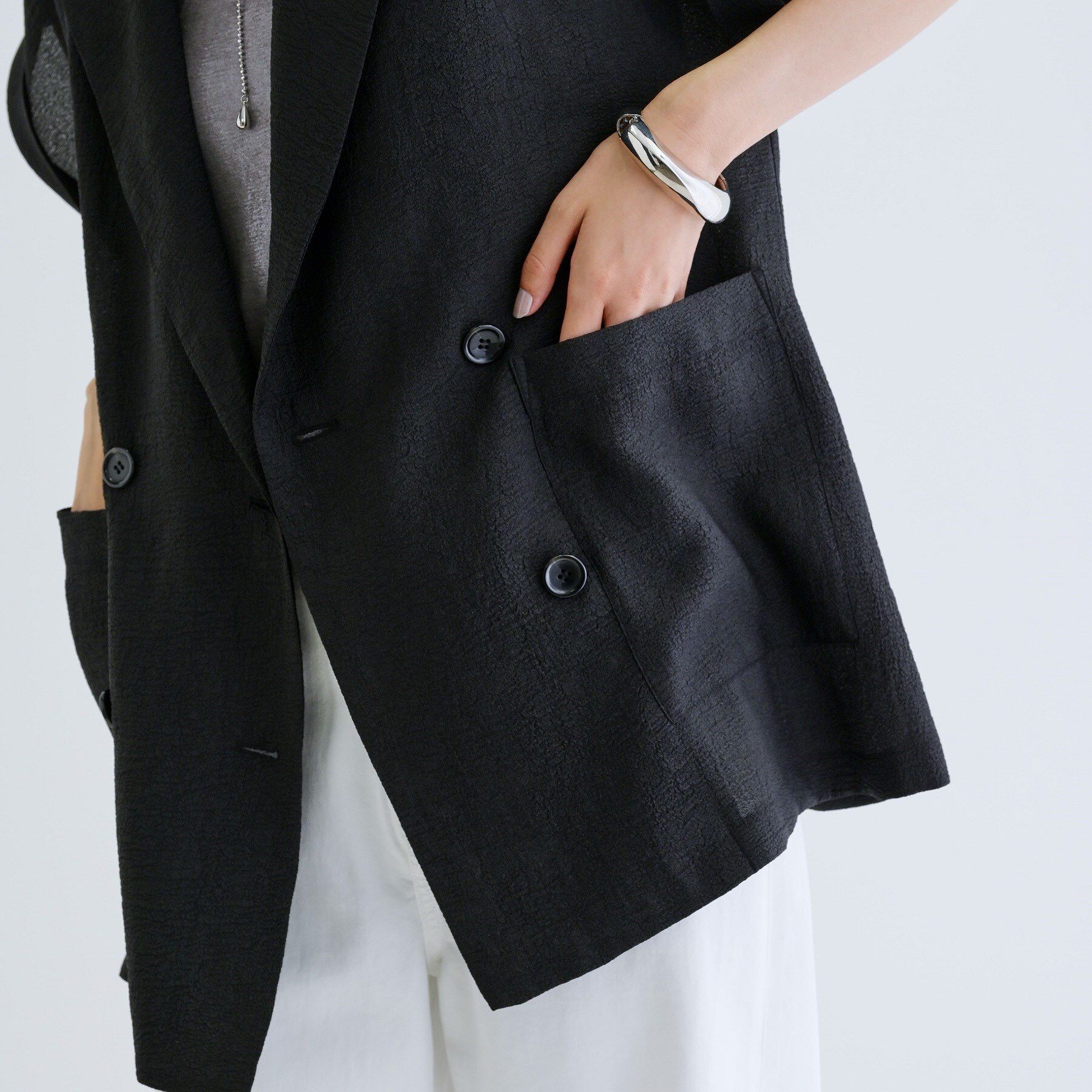 GALLEST「ワッシャー半袖シャツジャケット」|テーラードジャケット|