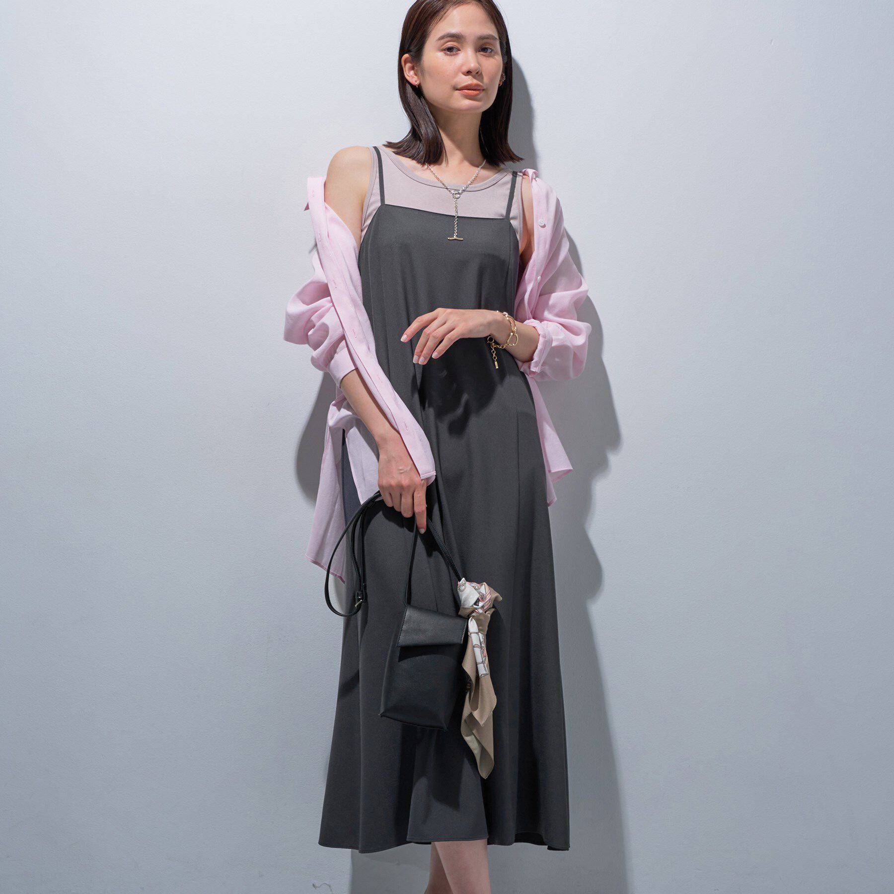 INDIVI「【UVケア】エアリージョーゼット キャミワンピース」|ワンピース|