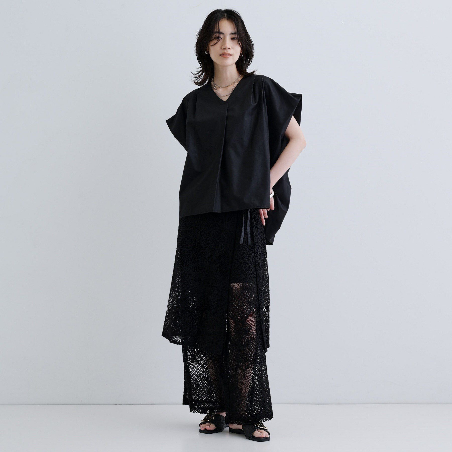 GALLEST「スリーブレスタックブラウス」|シャツ・ブラウス|