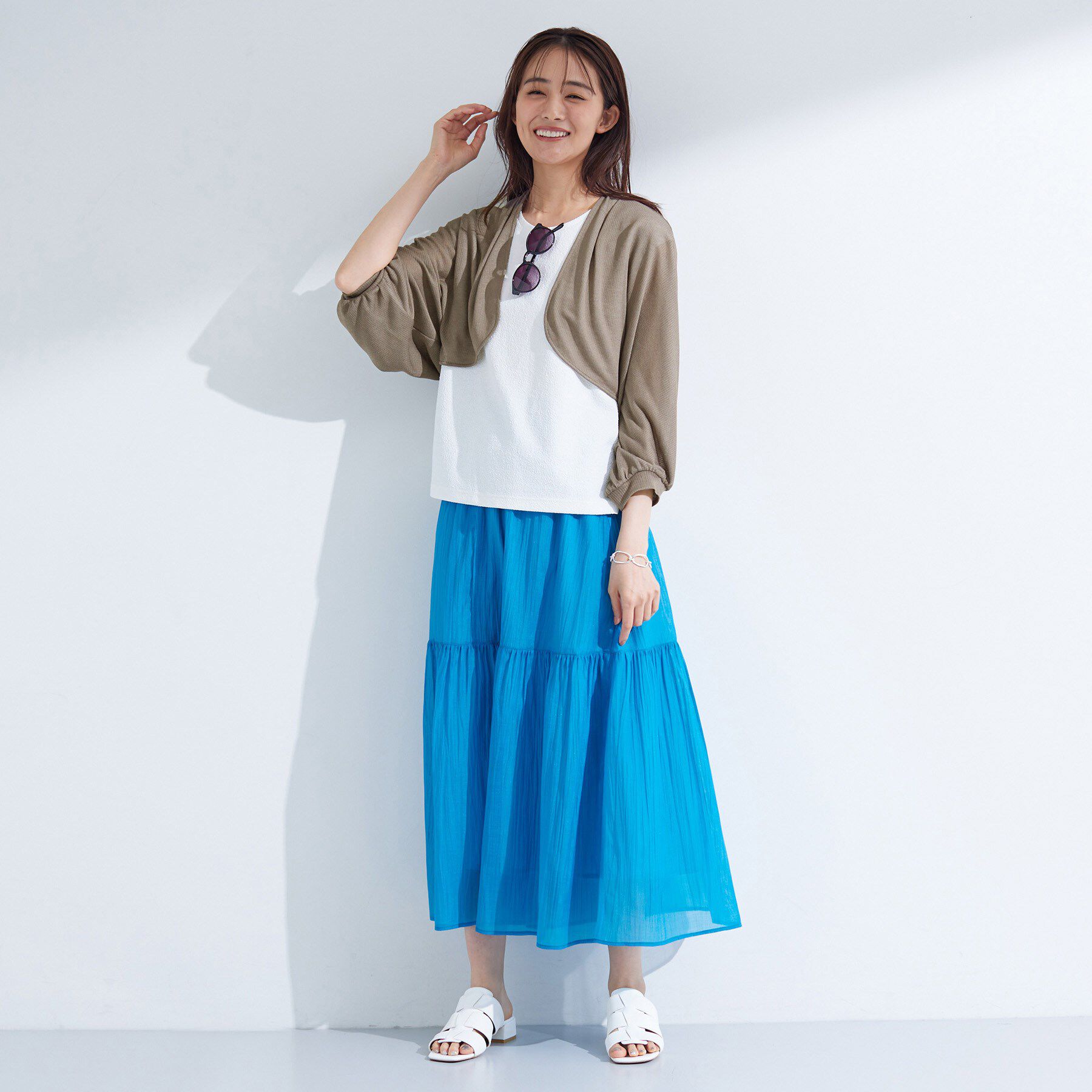 INDIVI「【軽く羽織れる】ボレロカーディガン」|カーディガン|