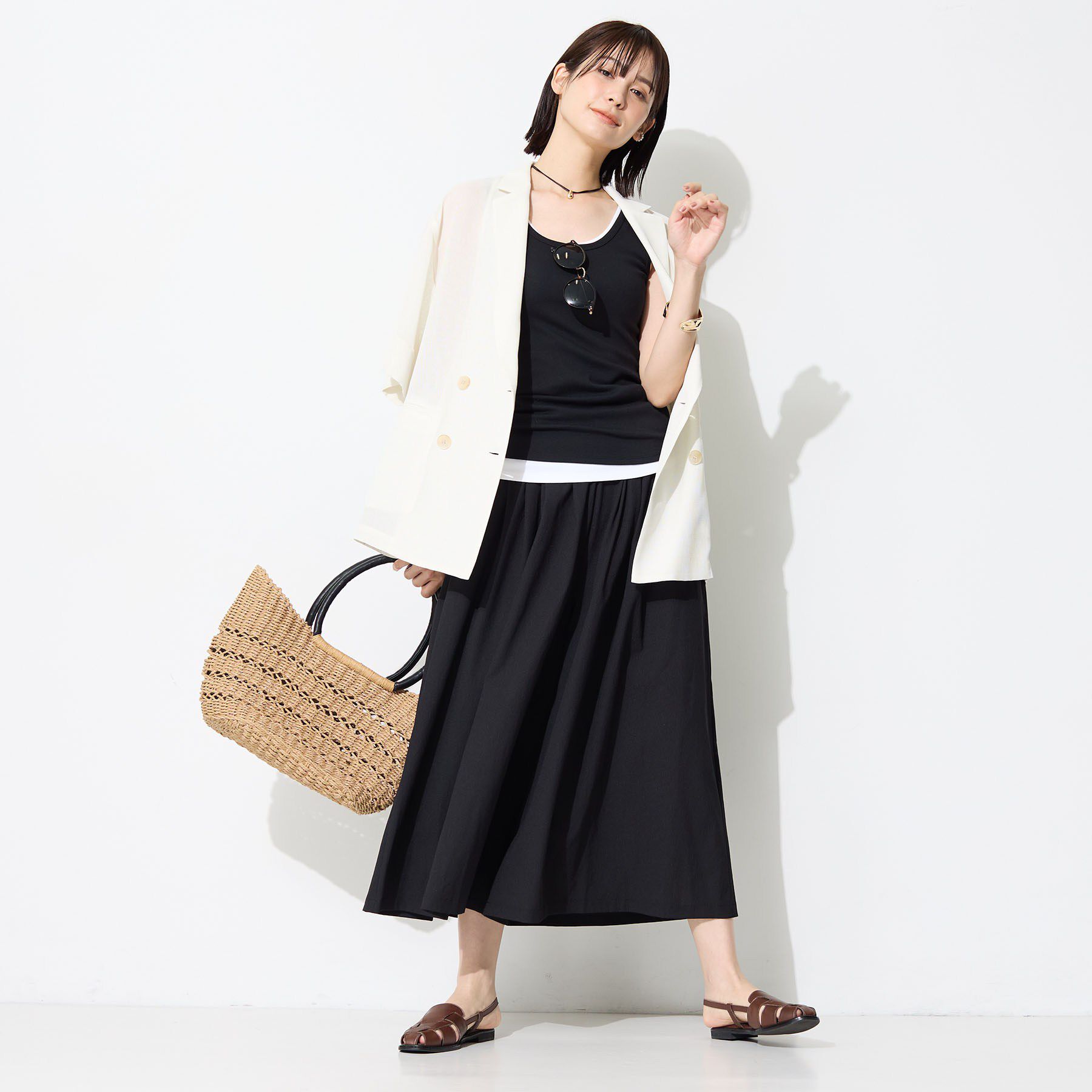 INDIVI「【クールエアー素材／UVケア／セットアップ可能】エアリーフレアパンツ」|その他|