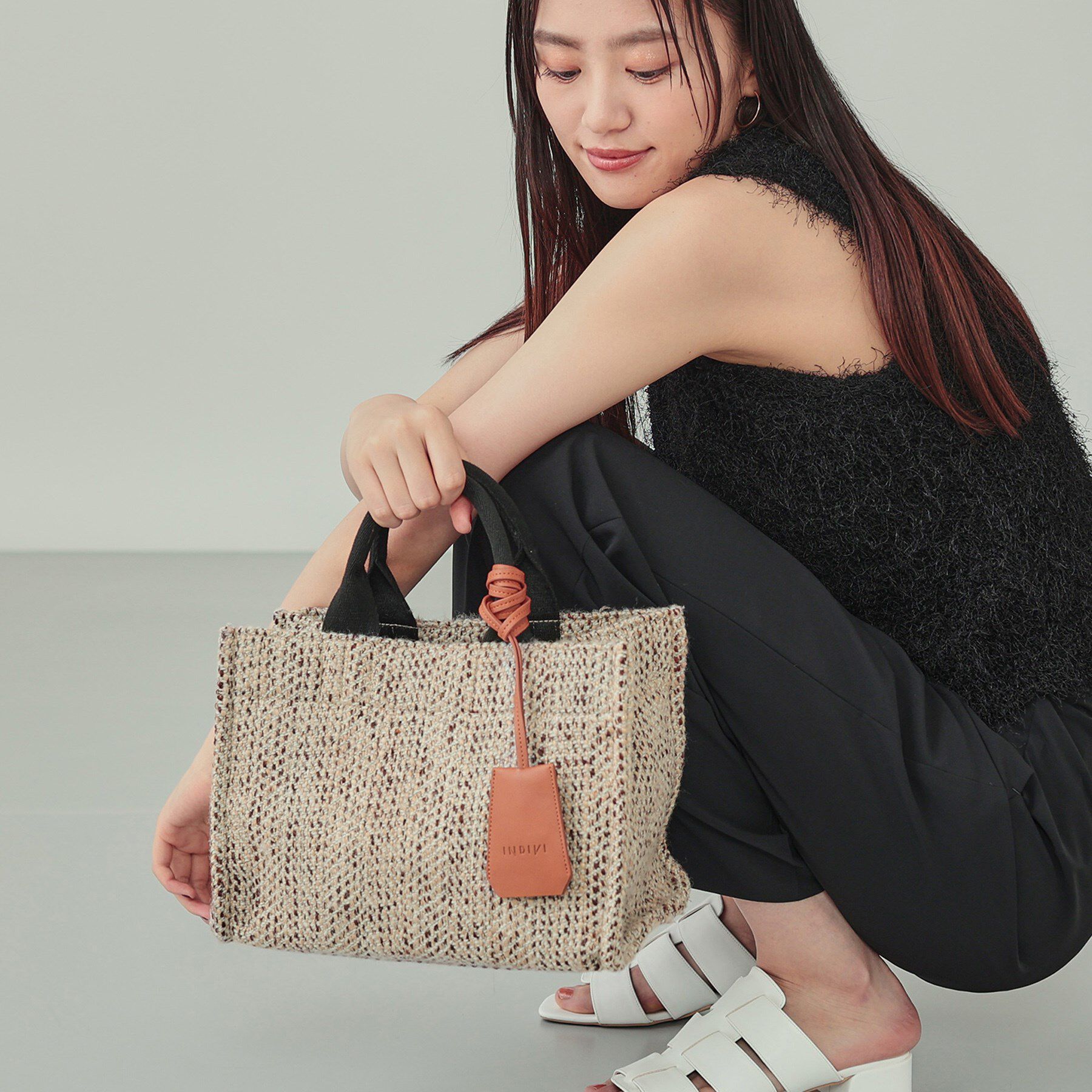 INDIVI「ツイードスモールトートバッグ」|トートバッグ|