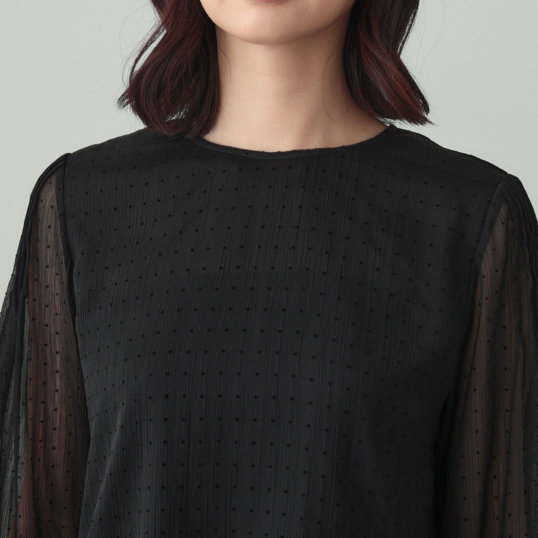 INDIVI「フロッキードットブラウス」|シャツ・ブラウス|