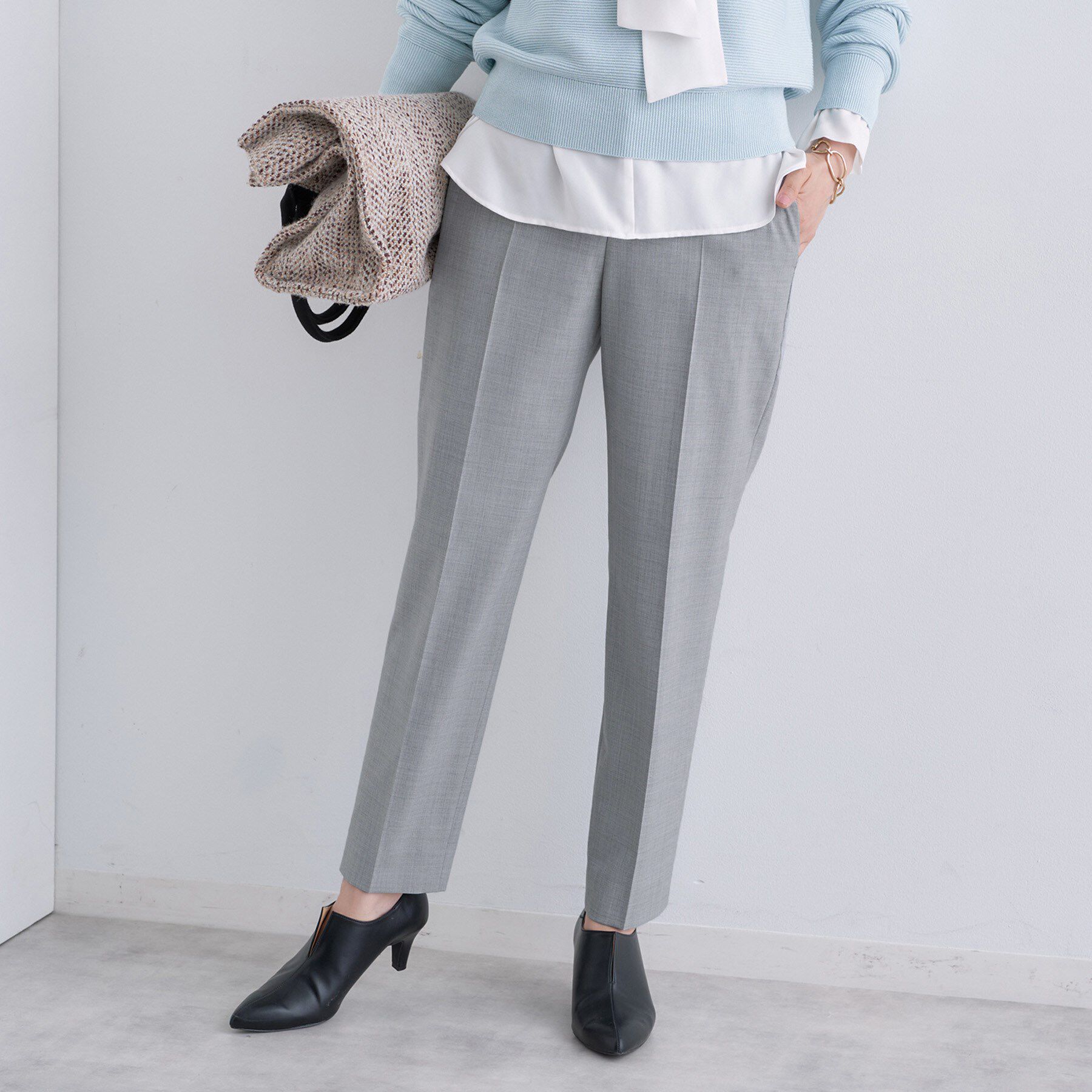 INDIVI「【褒められパンツ/ウール混】スティックパンツ」|その他|