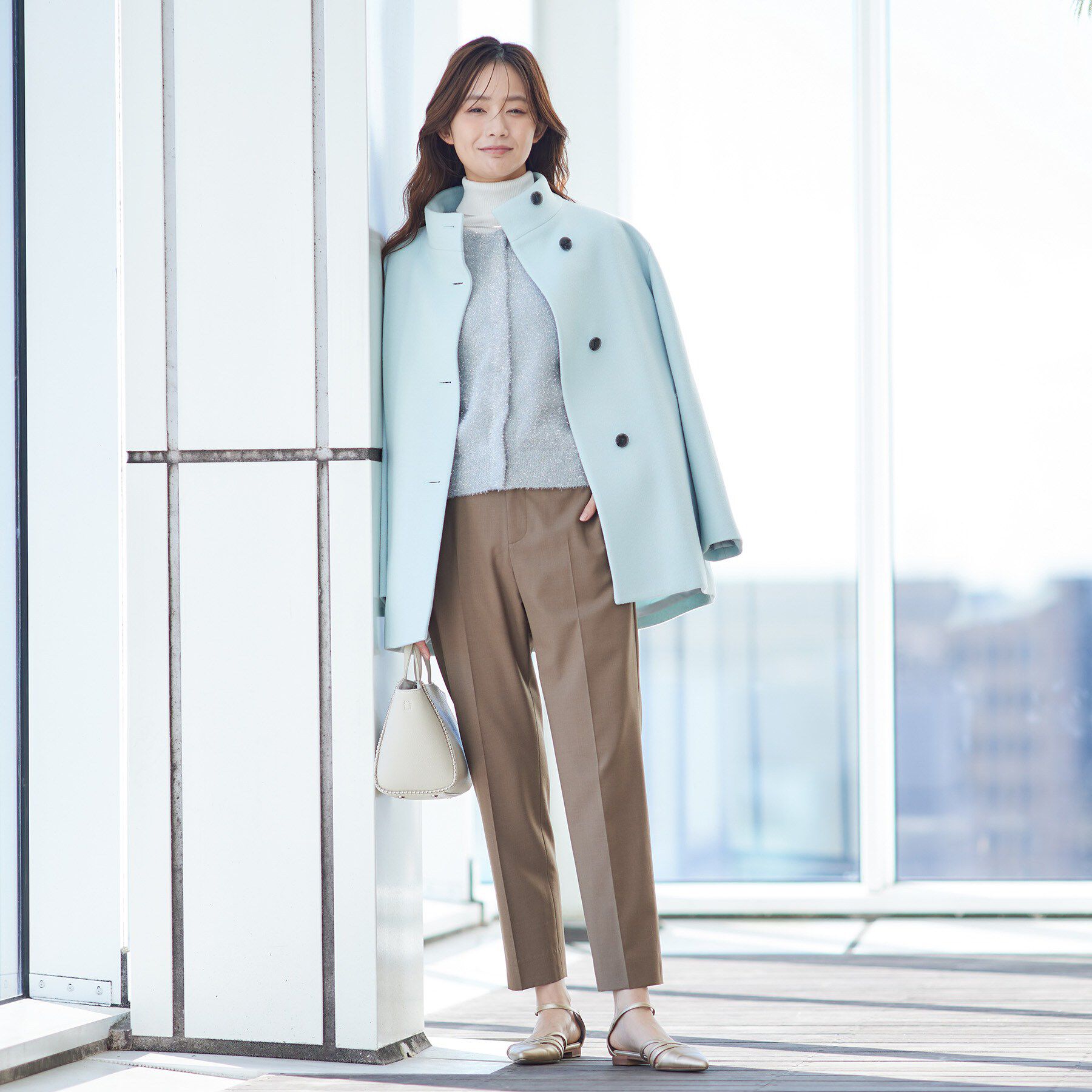 INDIVI「【褒められパンツ/ウール混】スティックパンツ」|その他|