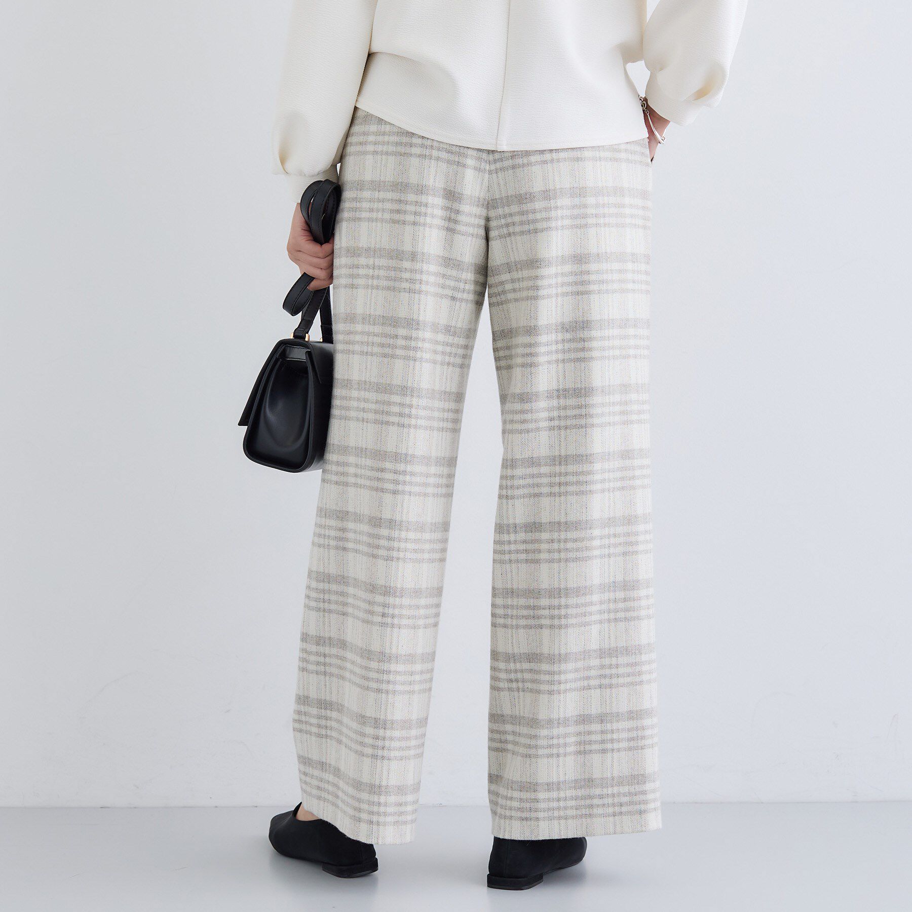 INDIVI「【褒められパンツ／ウール混】ウォームウール ワイドパンツ」|その他|