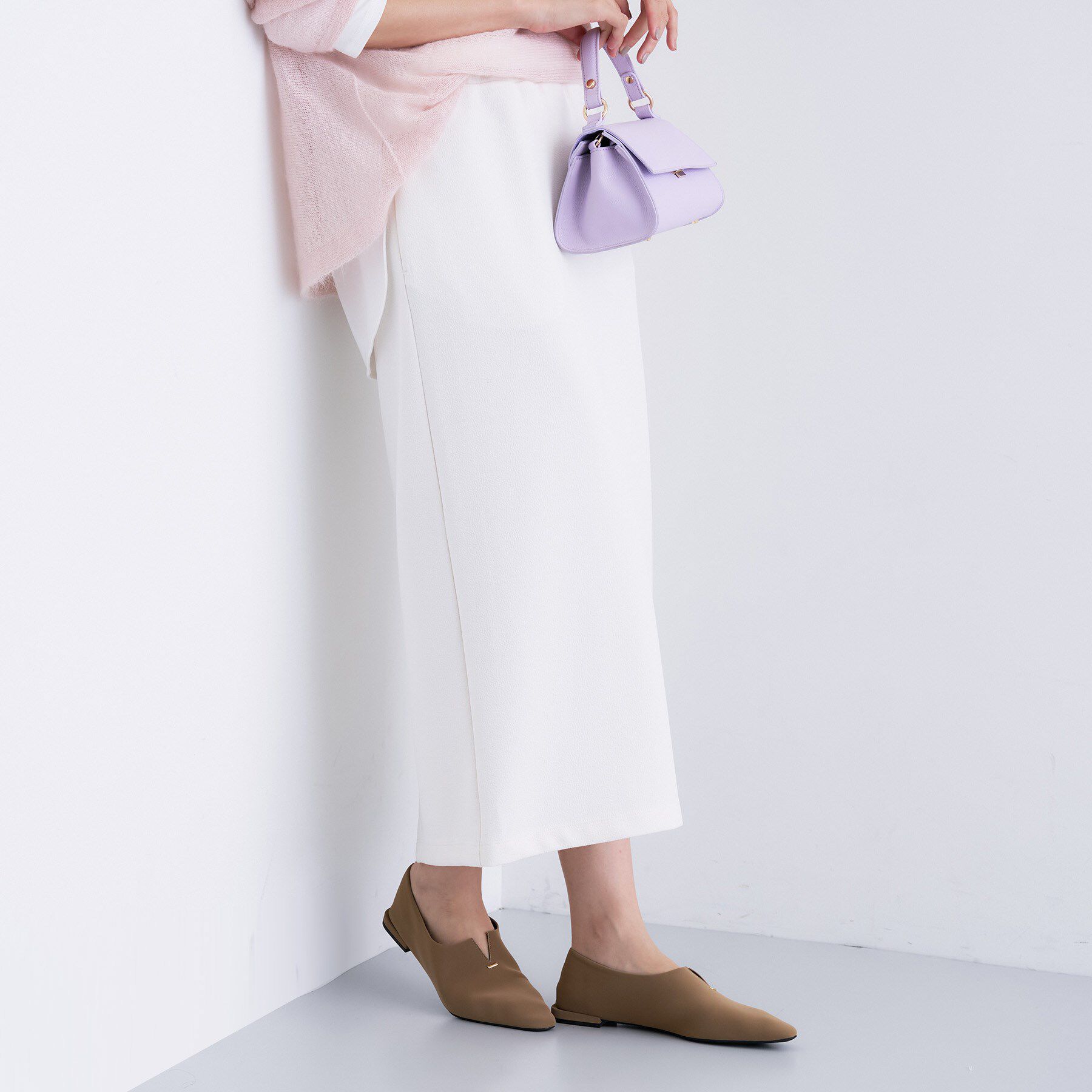 INDIVI「【SETUP可能／Iライン】ダンボールジャージスカート」|スカート|オフホワイト(003