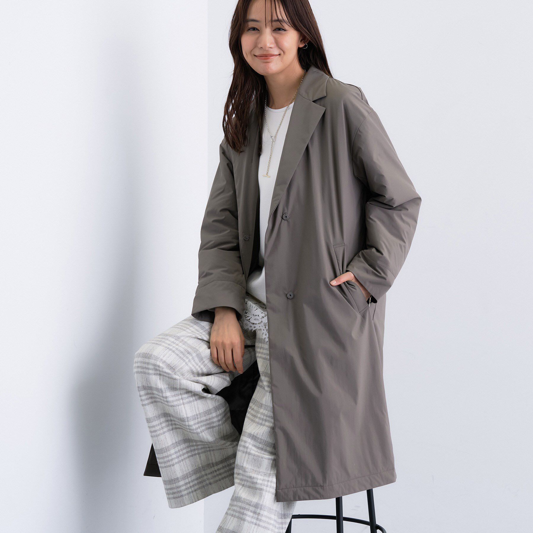 INDIVI「【超軽量／蓄熱】ライトパフチェスターコート」|ダウン|