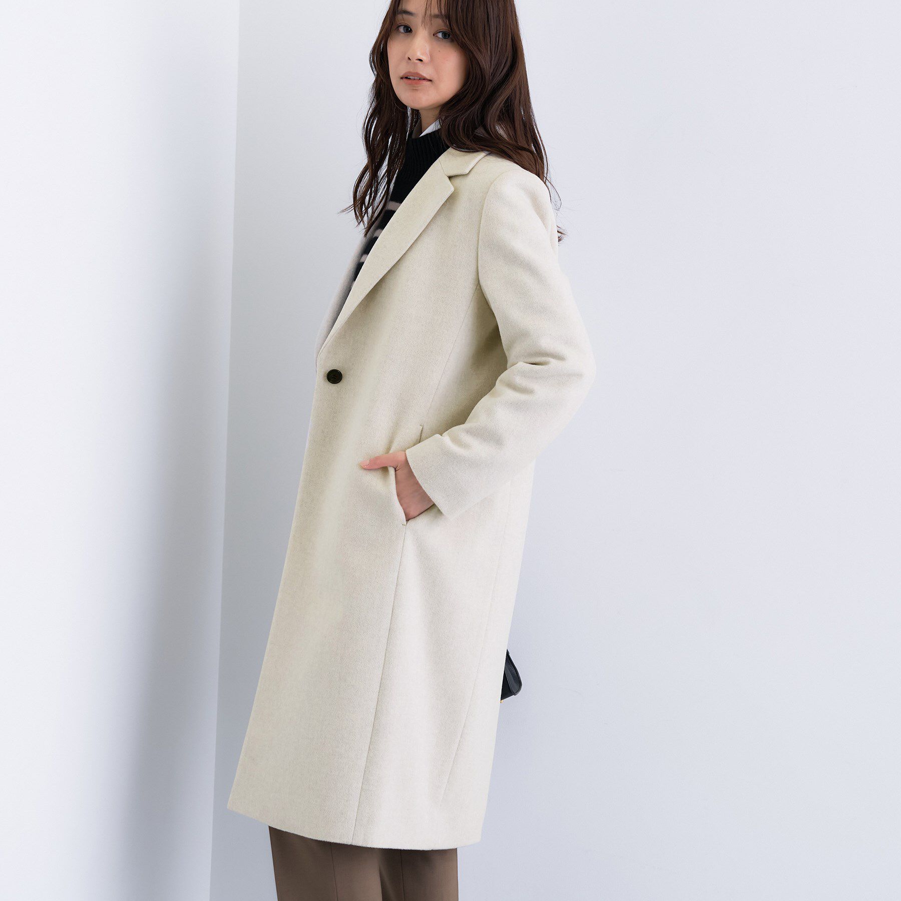 INDIVI「【名品コート／日本製】ウール100％チェスターコート」|チェスターコート|