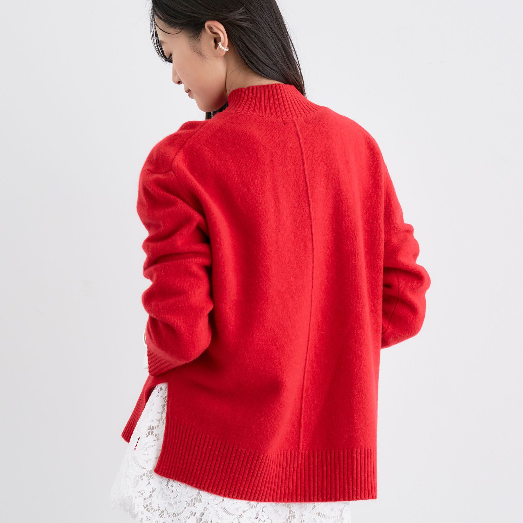 INDIVI「【冬ニット人気NO．1！／カシミヤ混】ミドルゲージハイネックニット」|ニット・セーター|