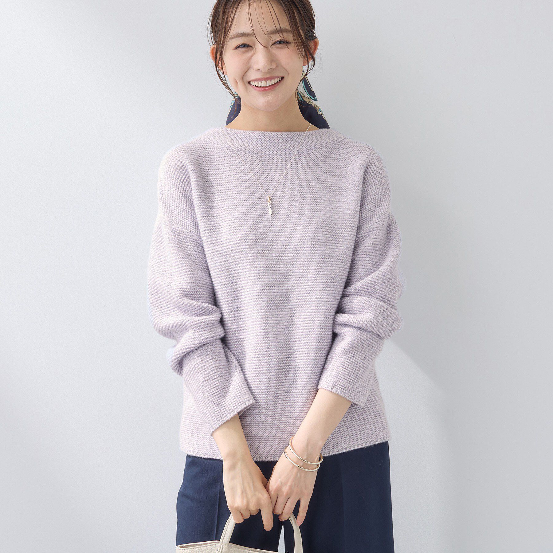 INDIVI「【洗える／大人ラメ】カラーMIXボトルネックニット」|ニット・セーター|