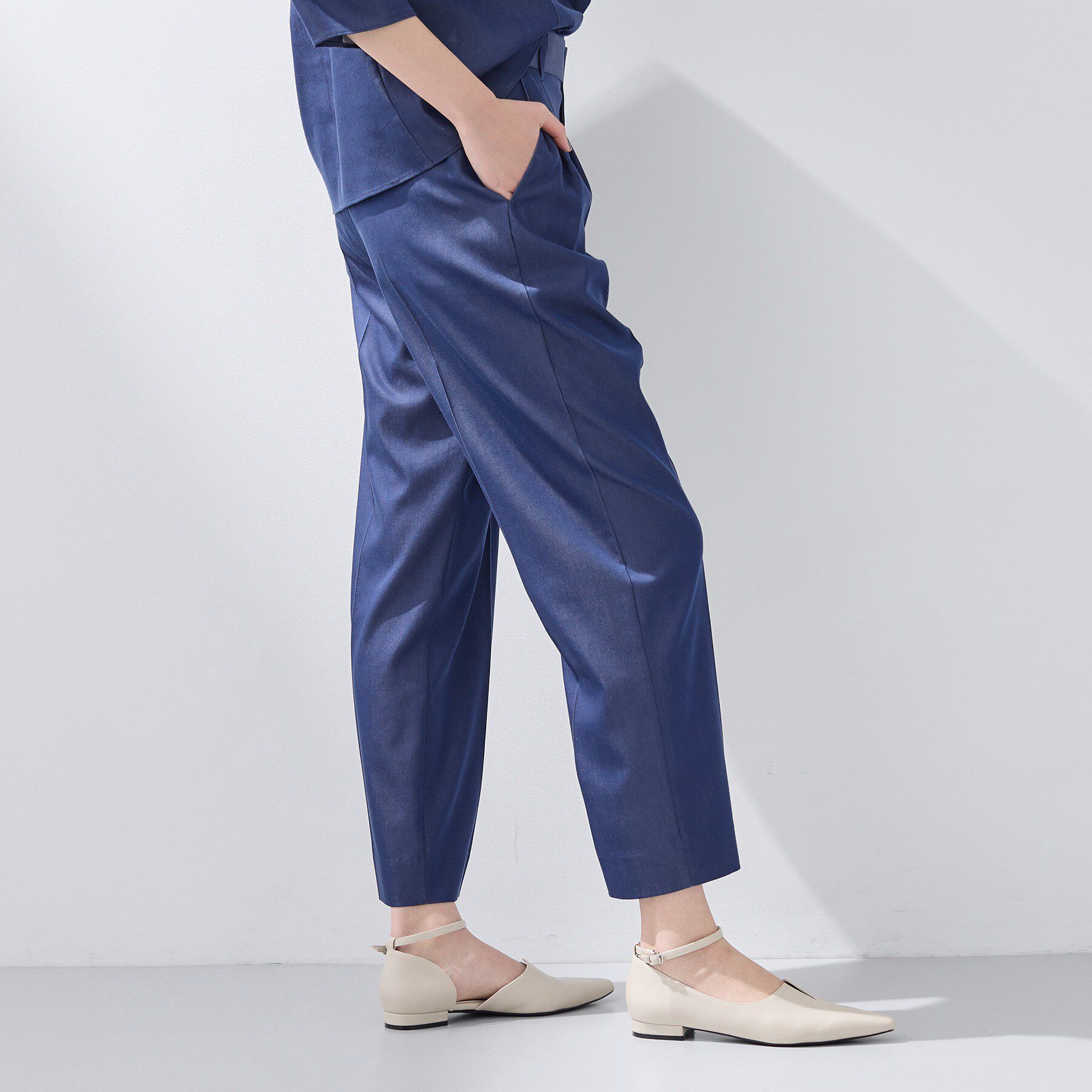 INDIVI「【洗える／UVケア／SETUP可能】デニムライクテーパードパンツ」|その他|