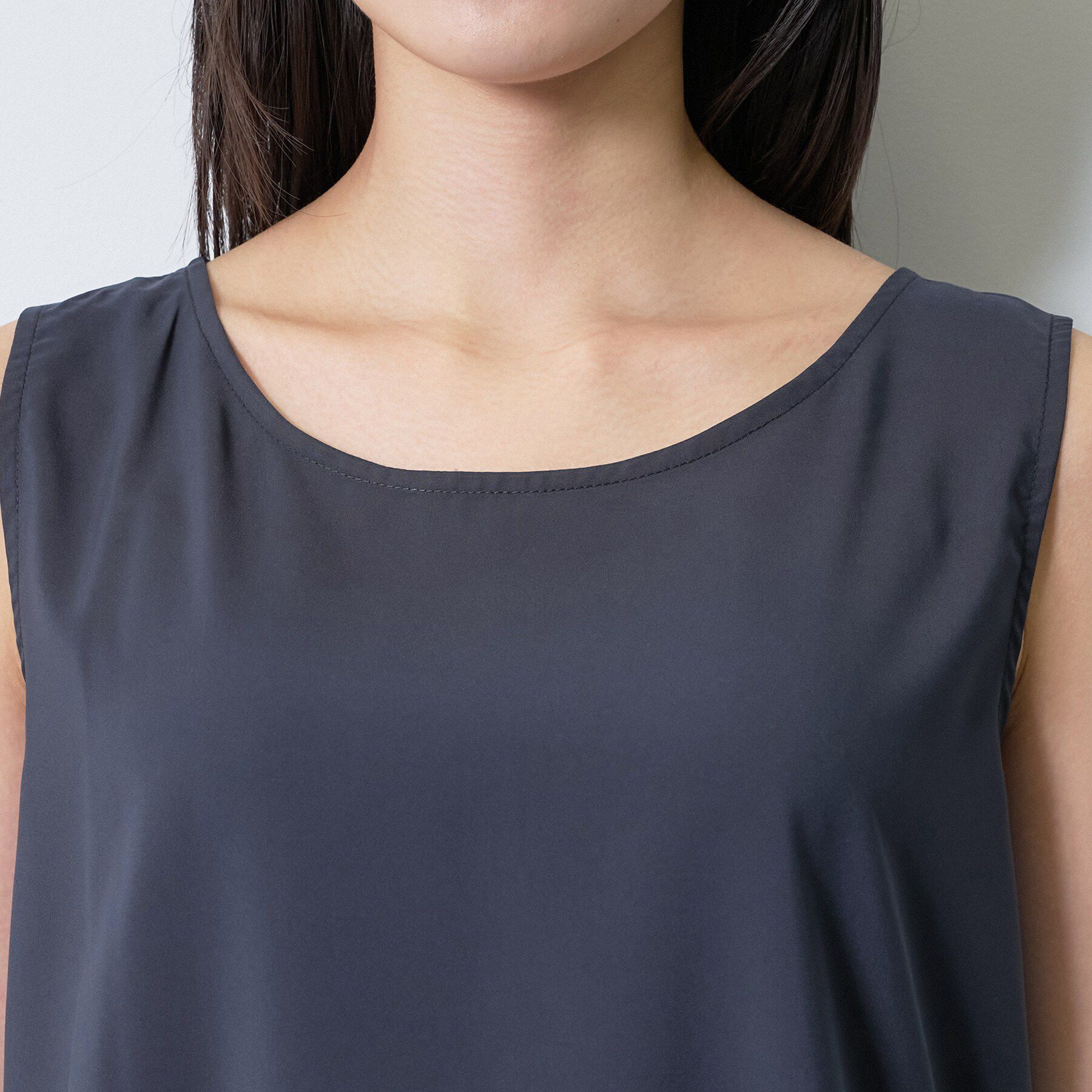 INDIVI「【洗える】無地＆チェーン柄 ギャザートップス」|シャツ・ブラウス|