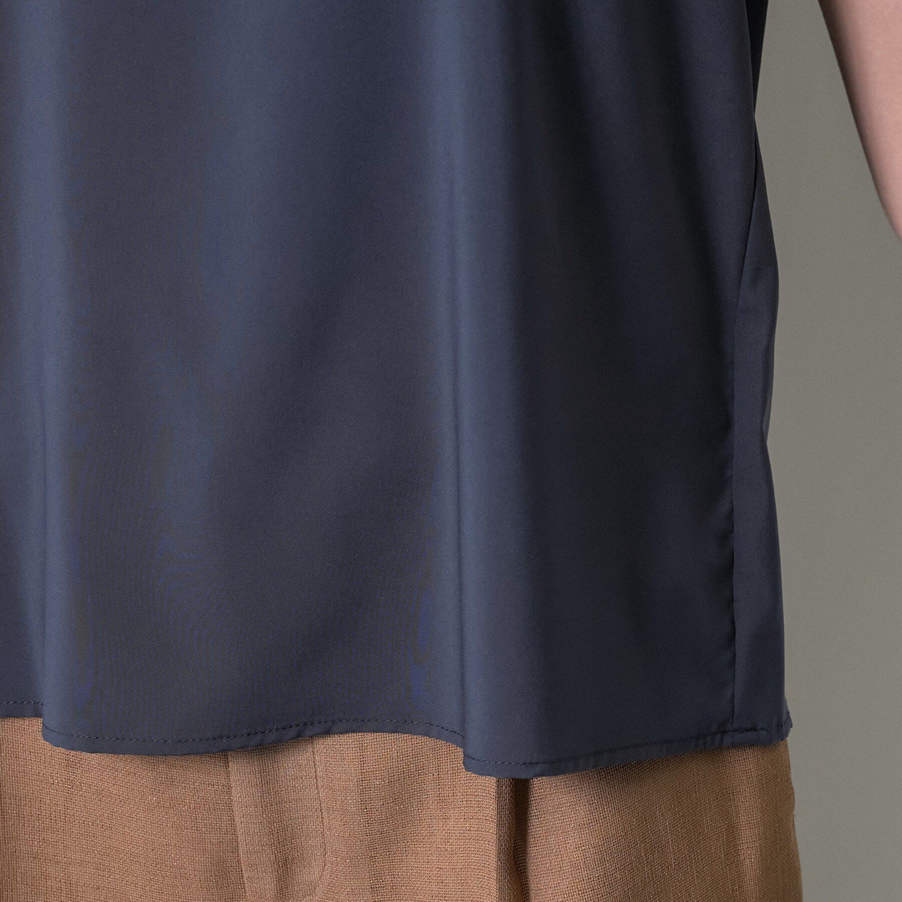 INDIVI「【洗える】無地＆チェーン柄 ギャザートップス」|シャツ・ブラウス|