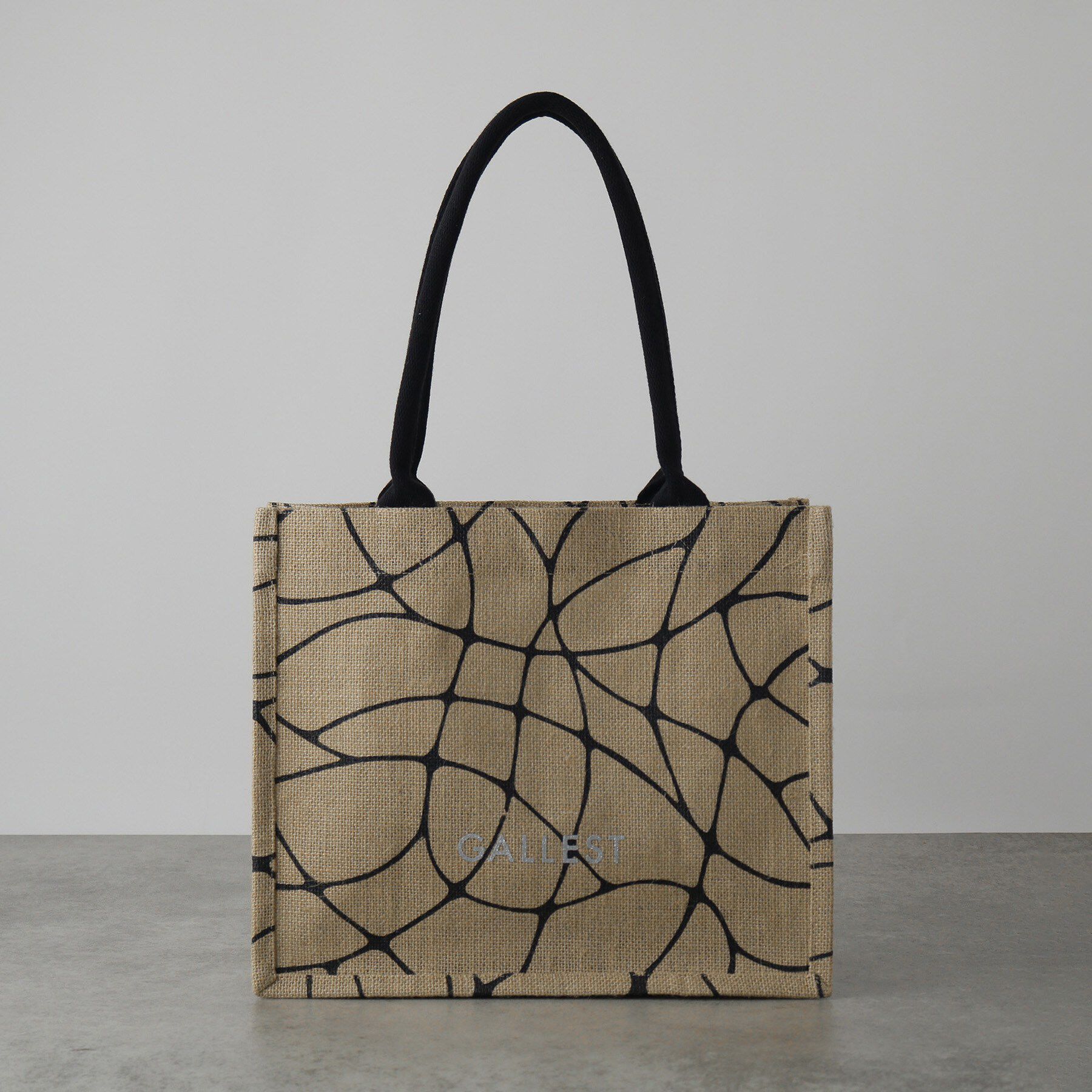 GALLEST「【A4サイズ収納・マチたっぷり】ジュートトートバッグ／エコバッグ」|トートバッグ|ブラック(219)