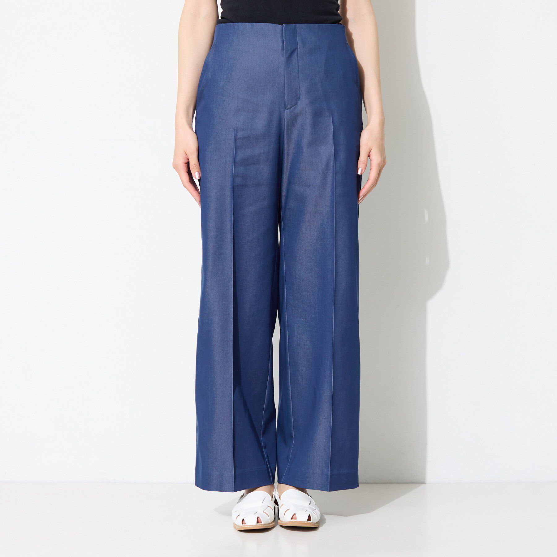 INDIVI「【洗える／UVケア／SETUP可能】デニムライクワイドパンツ」|その他|