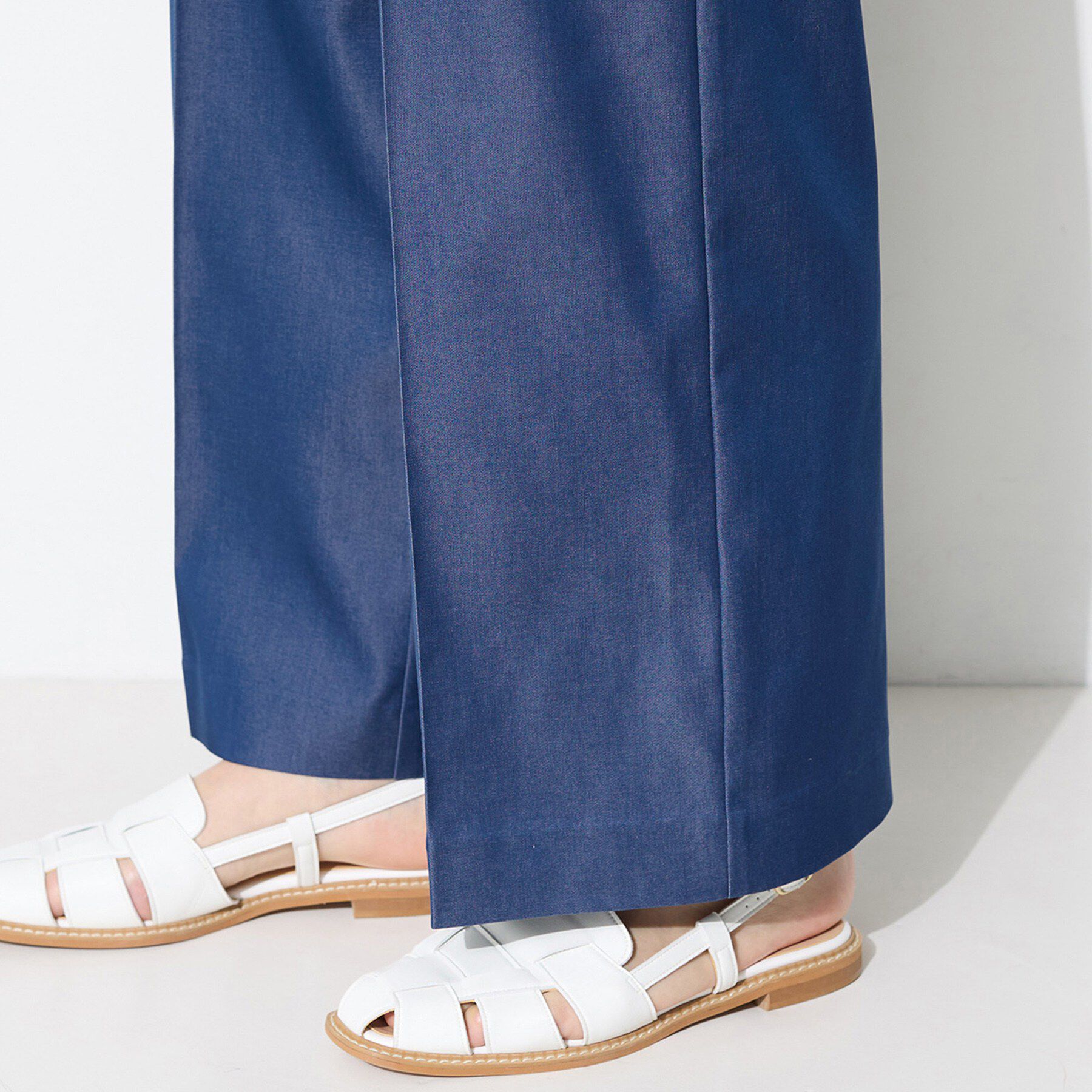 INDIVI「【洗える／UVケア／SETUP可能】デニムライクワイドパンツ」|その他|